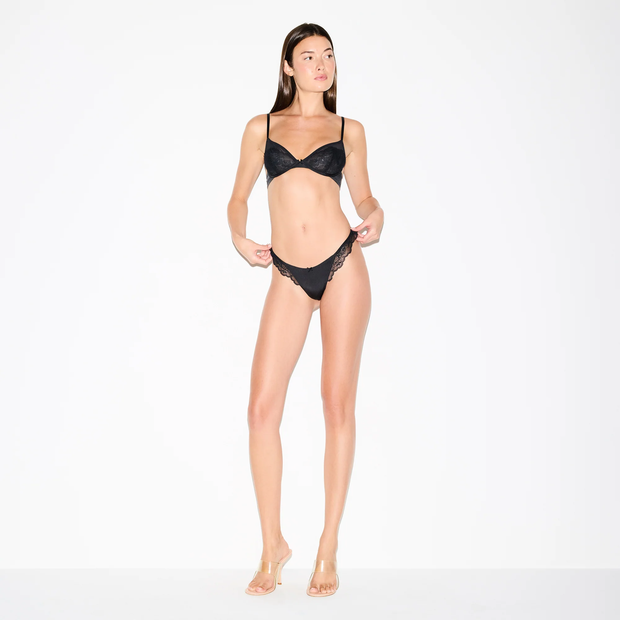 SKIMS LACE THONG | ONYX - Image 3
