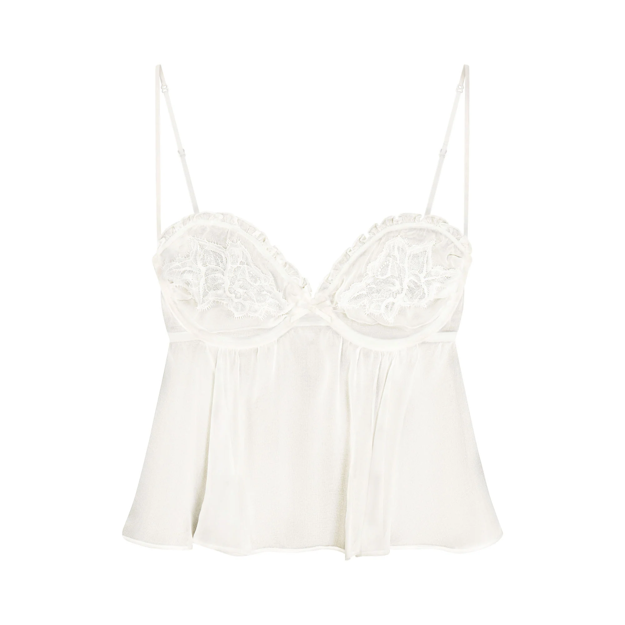 SKIMS ROMANCE BABYDOLL TOP AND STRING THONG SET | IVORY - Image 7