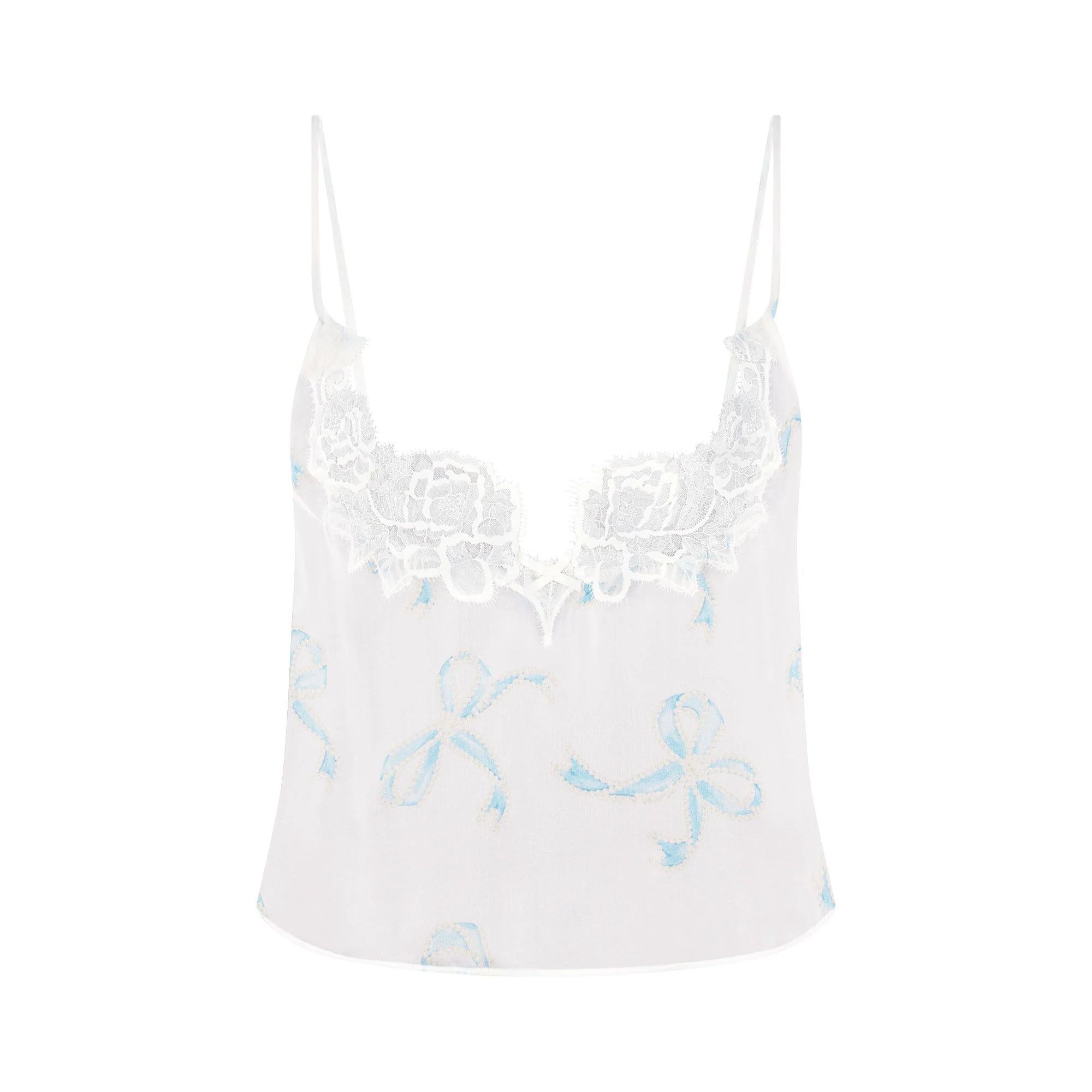 SKIMS ROMANCE CAMI AND SHORT SET | IVORY PEARL BOWS PRINT - Image 7