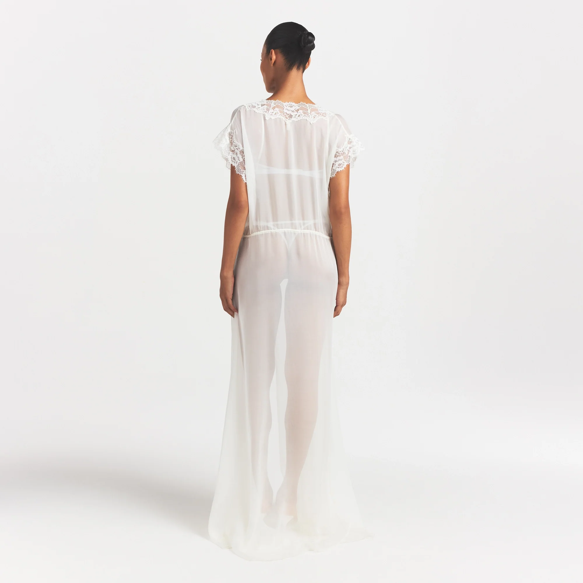 SKIMS ROMANCE LONG ROBE | IVORY - Image 5