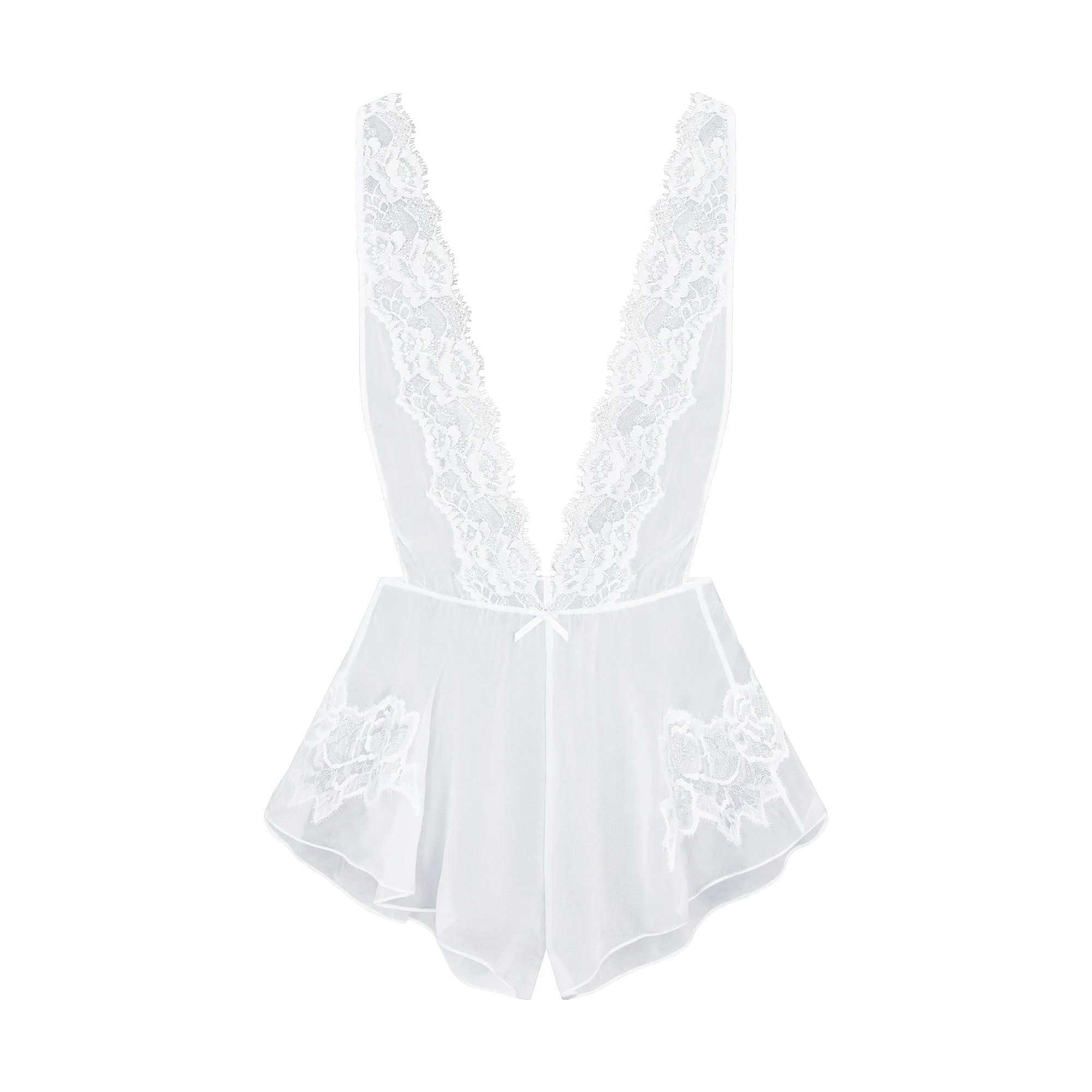 SKIMS ROMANCE PLUNGE TEDDY | IVORY