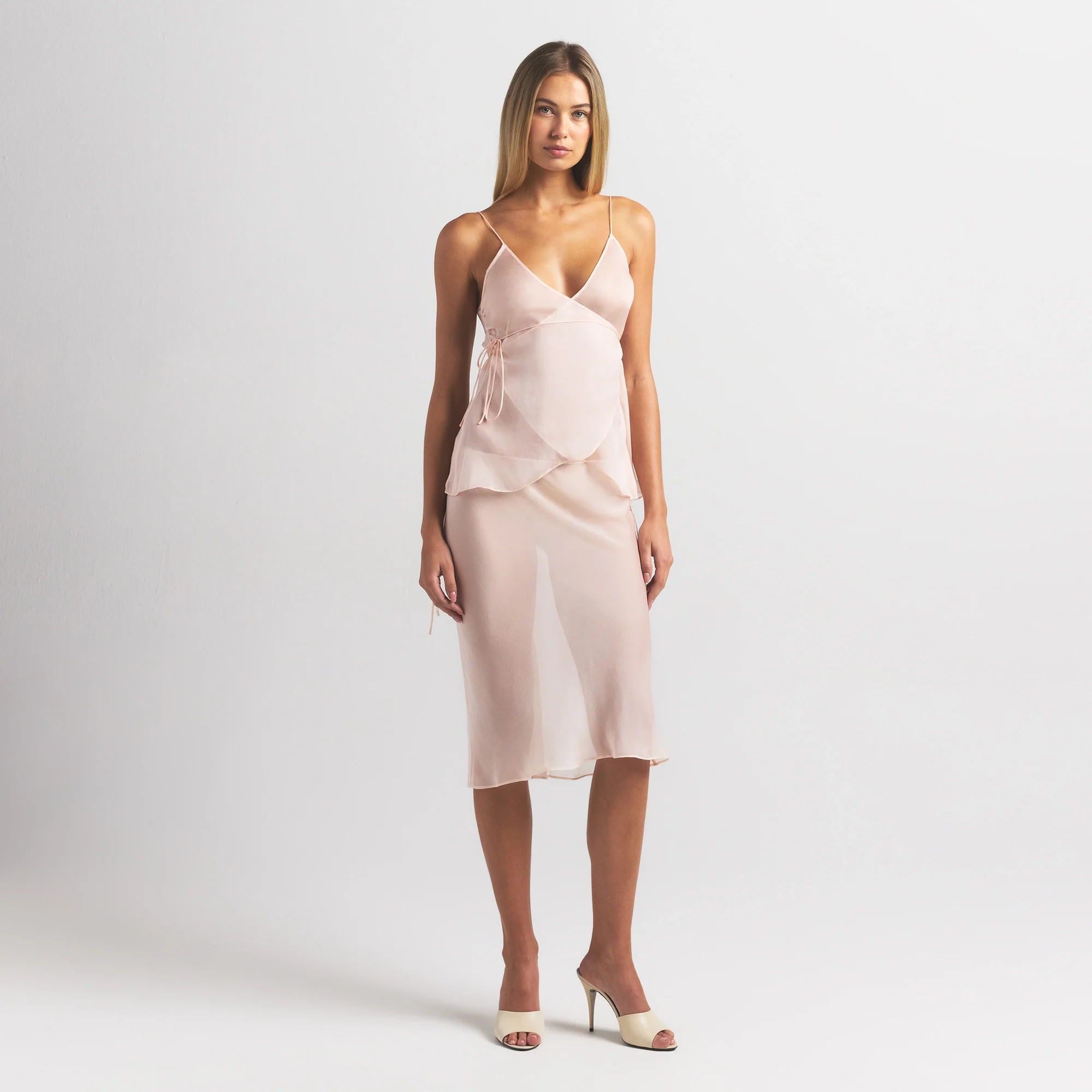 SKIMS ROMANCE TIE SIDE MIDI SKIRT | PRIMROSE - Image 2