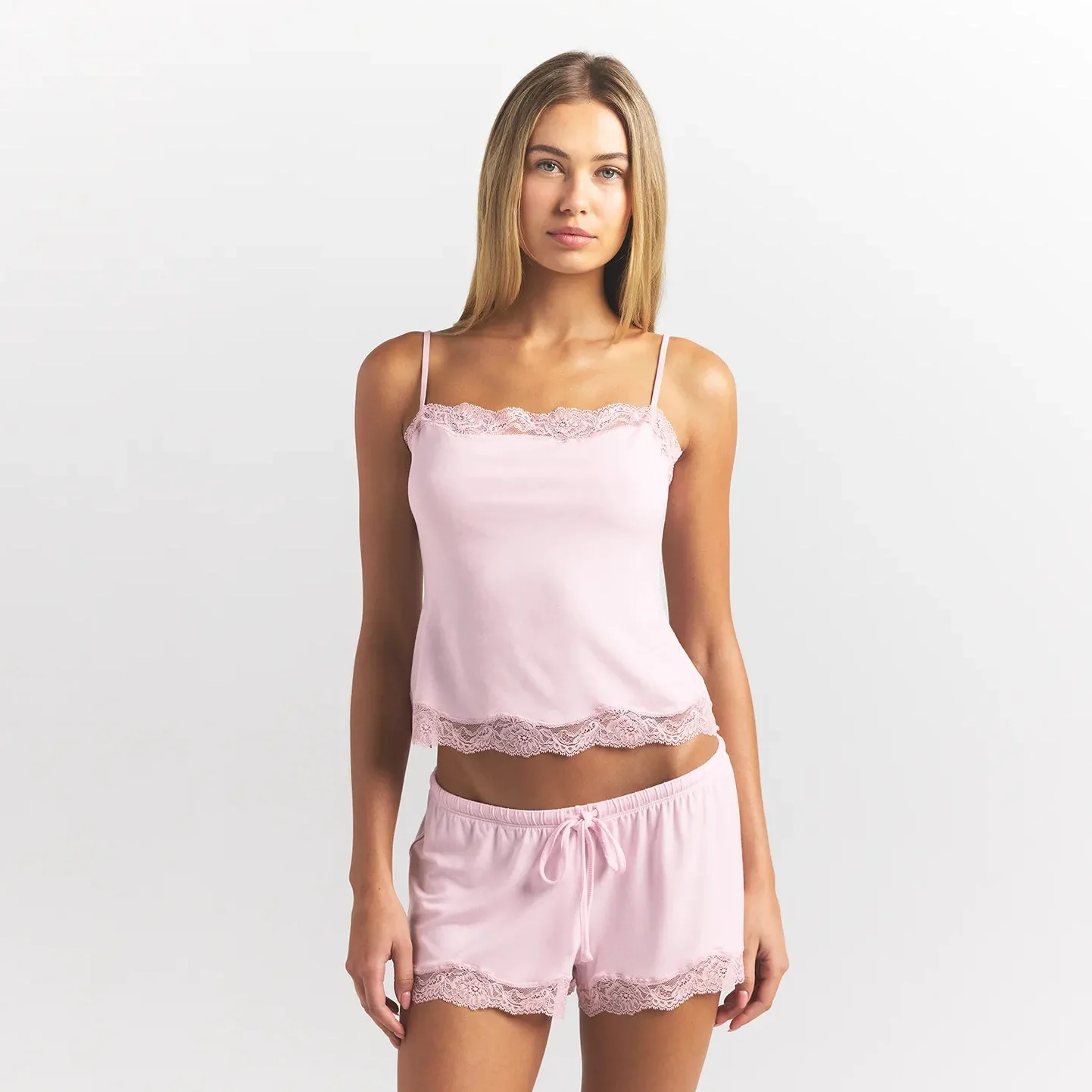SKIMS SLEEP LACE CAMI AND SHORT SET | BLOOM - Image 3