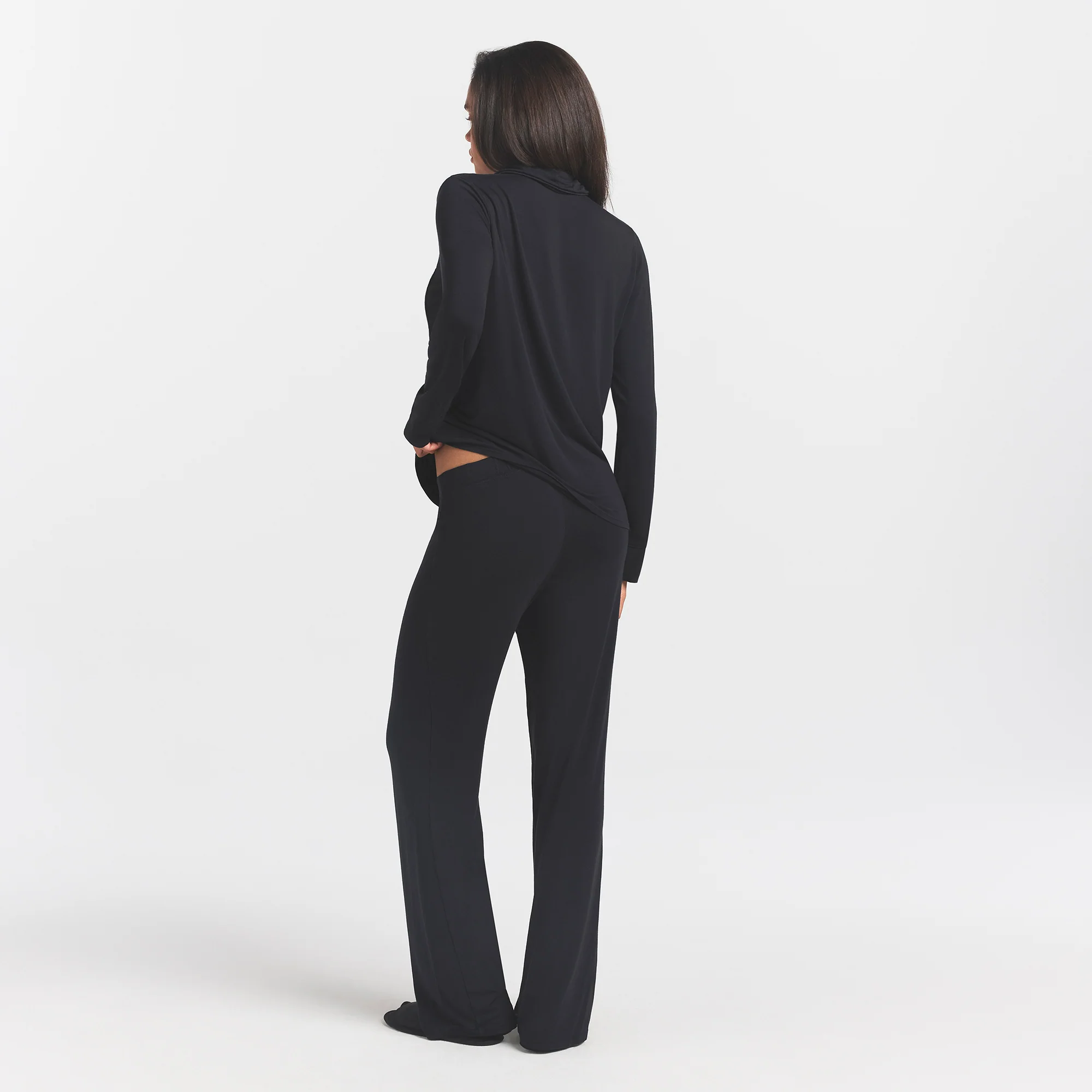 SKIMS SLEEP LONG SLEEVE BUTTON UP SET | ONYX - Image 5