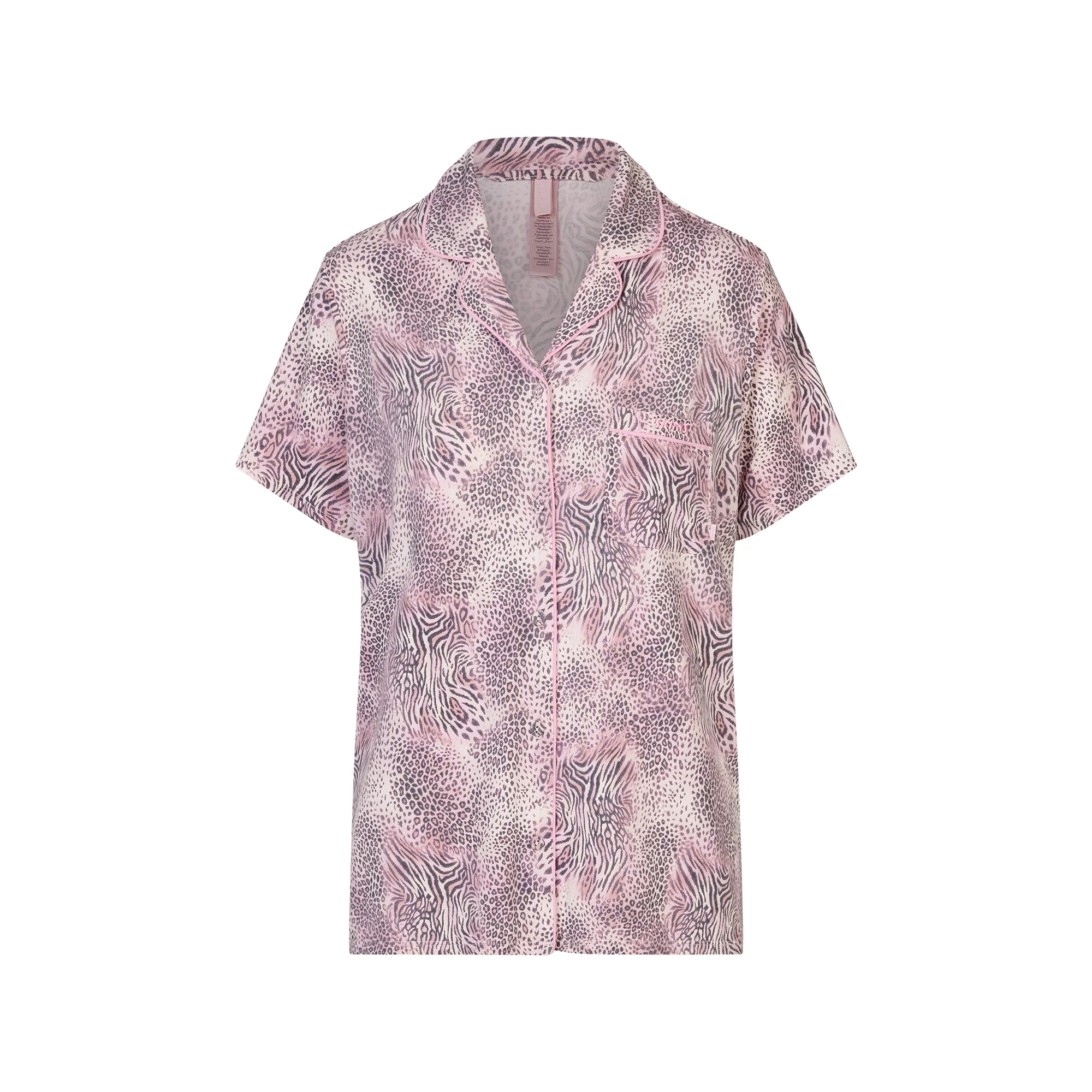 SKIMS SLEEP SHORT SLEEVE BUTTON UP SET | BLOOM MINI MULTI ANIMAL - Image 6
