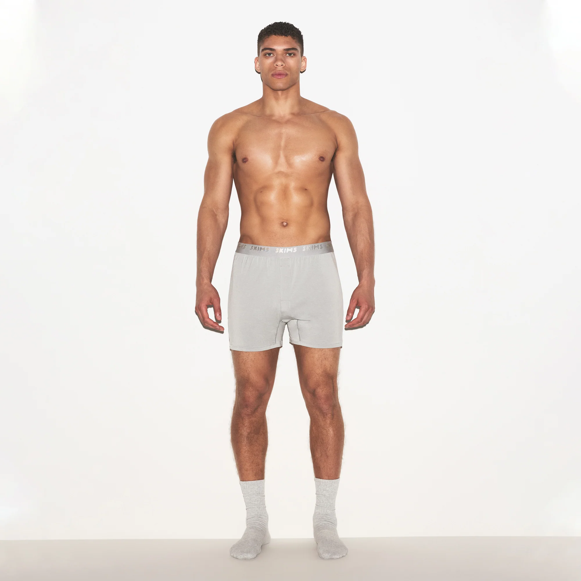 SKIMS STRETCH MENS KNIT BOXER 3-PACK | GUNMETAL MULTI - Image 3