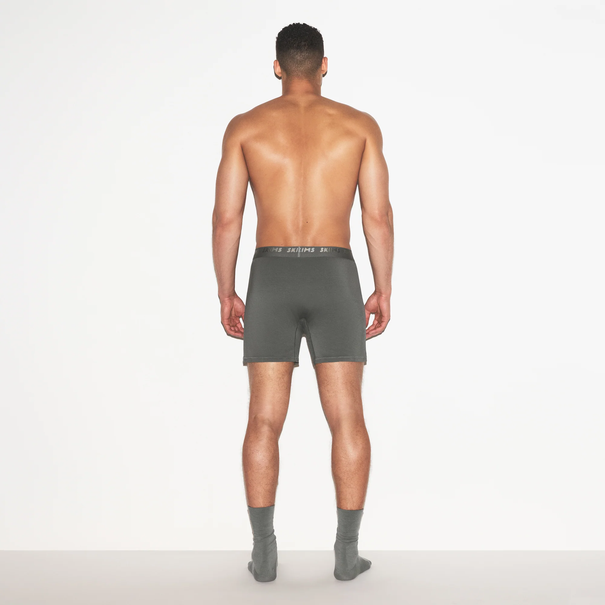 SKIMS STRETCH MENS KNIT BOXER 3-PACK | GUNMETAL MULTI - Image 9