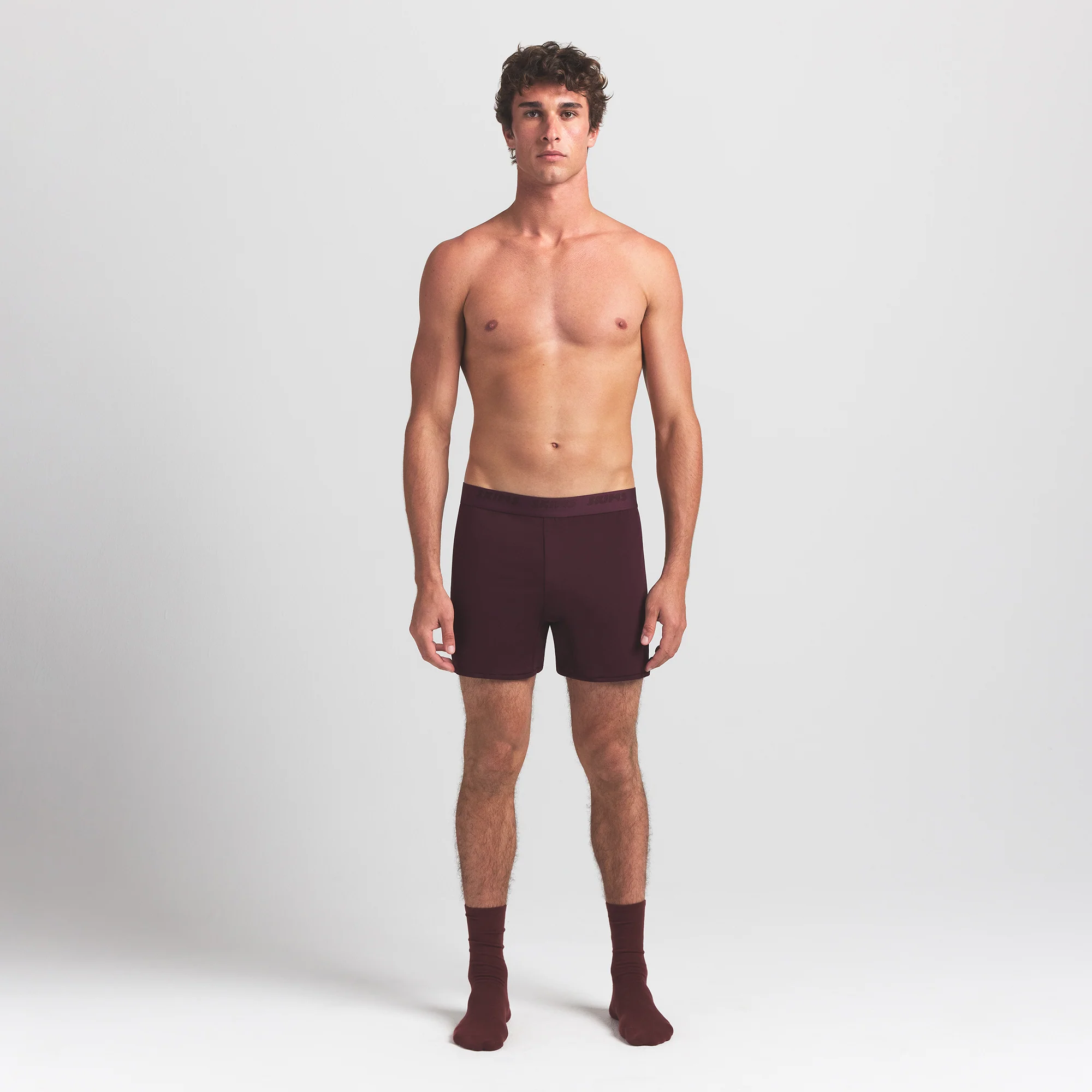 SKIMS STRETCH MENS KNIT BOXER | CURRANT - Image 2