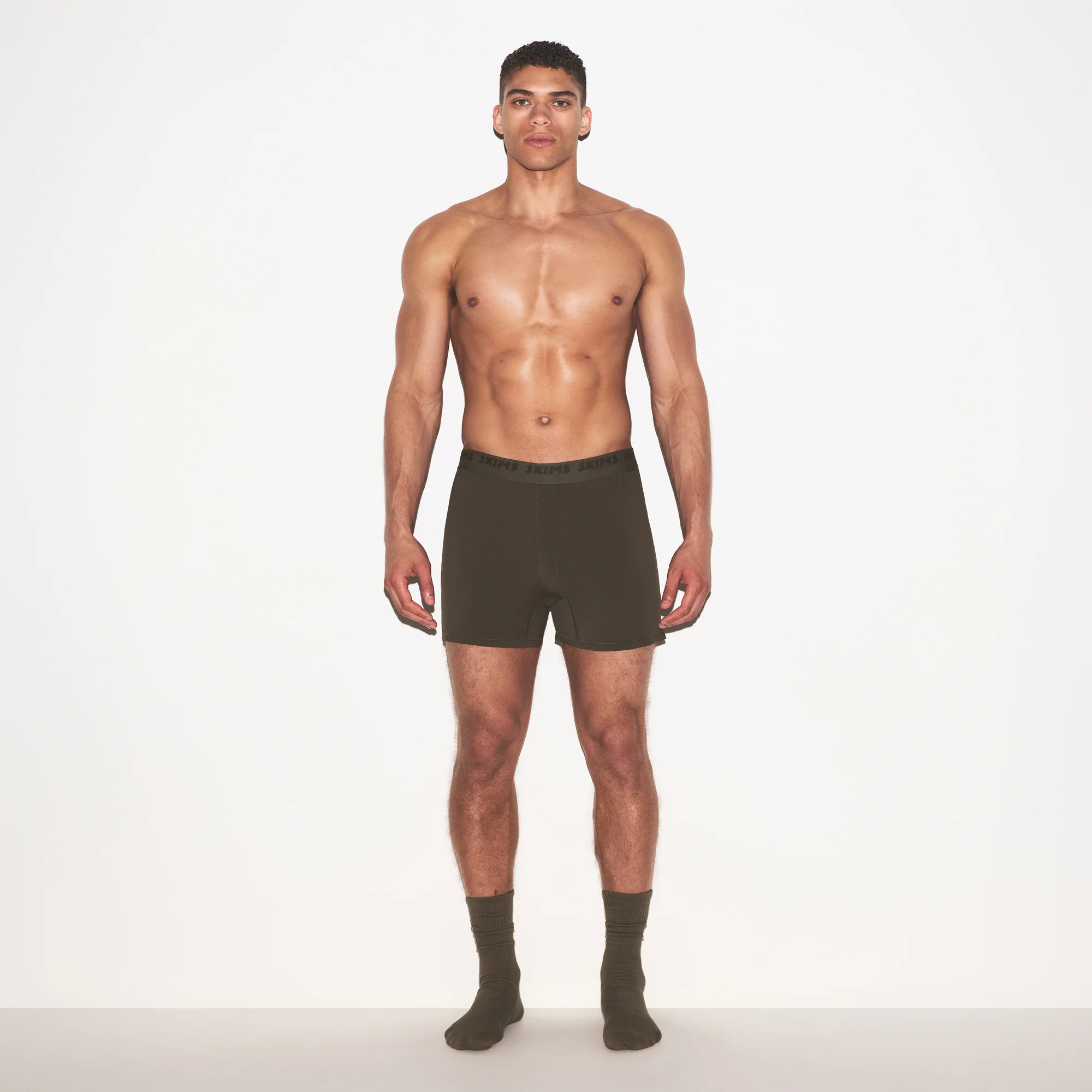 SKIMS STRETCH MENS KNIT BOXER | LODEN - Image 2