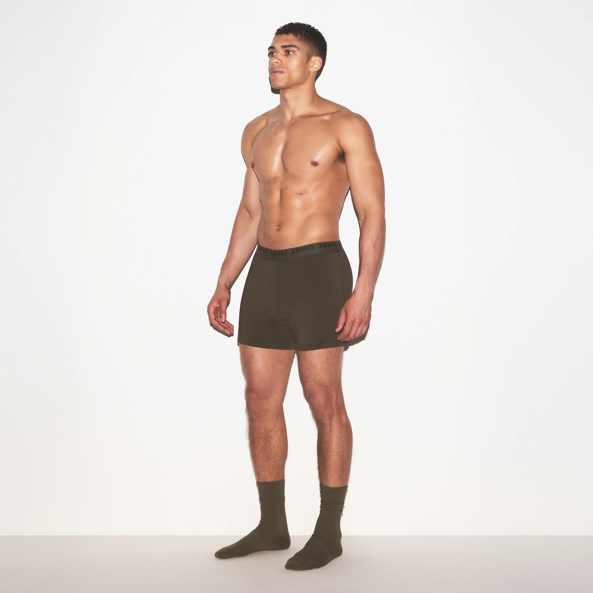 SKIMS STRETCH MENS KNIT BOXER | LODEN - Image 5