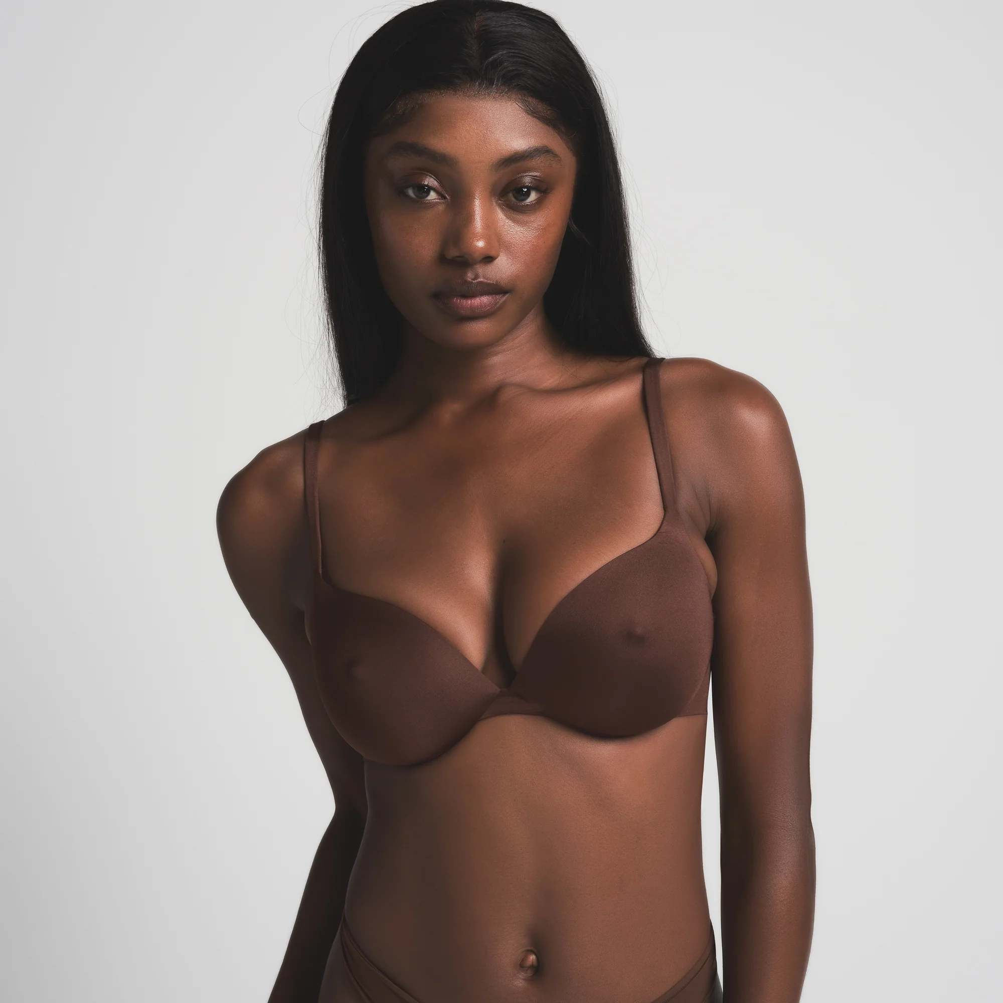 SKIMS ULTIMATE NIPPLE PUSH-UP BRA | COCOA - Image 3