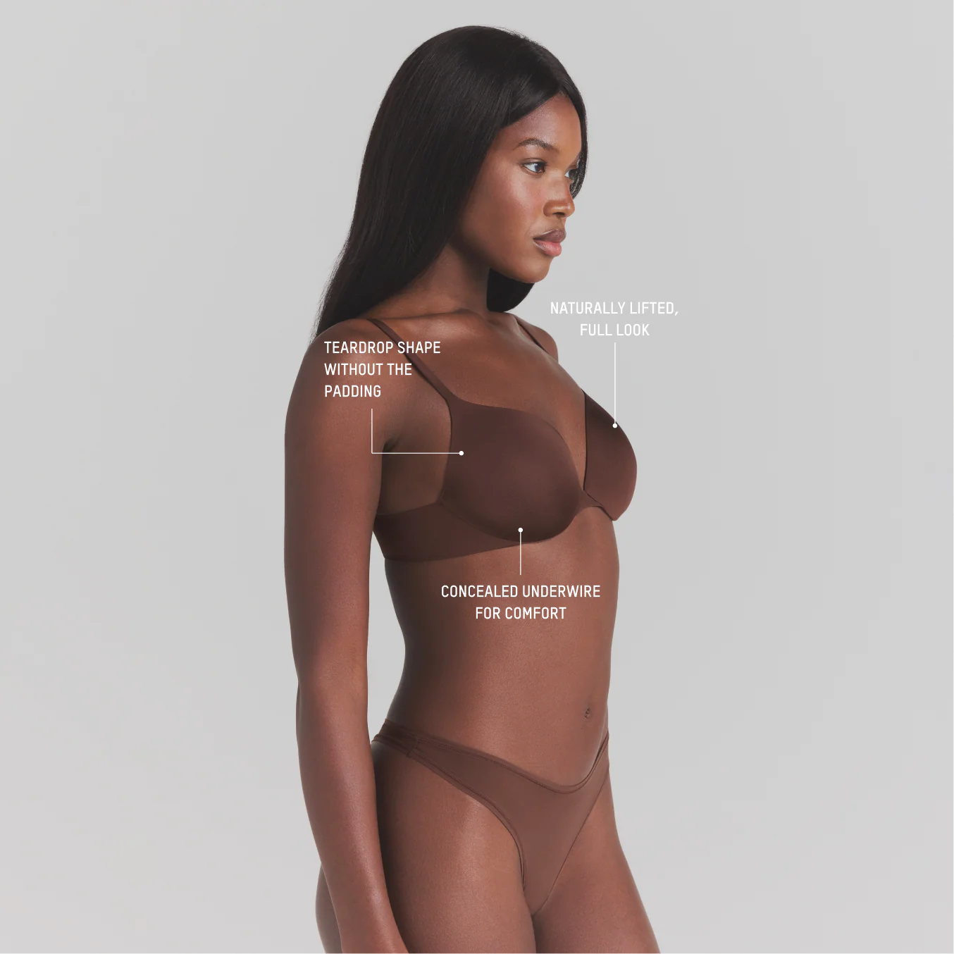 SKIMS ULTIMATE TEARDROP T-SHIRT BRA | COCOA - Image 3