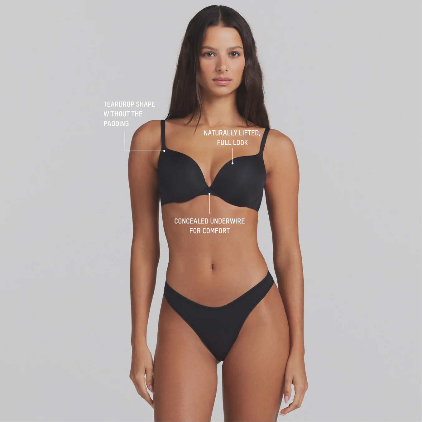 SKIMS ULTIMATE TEARDROP T-SHIRT BRA | ONYX - Image 3