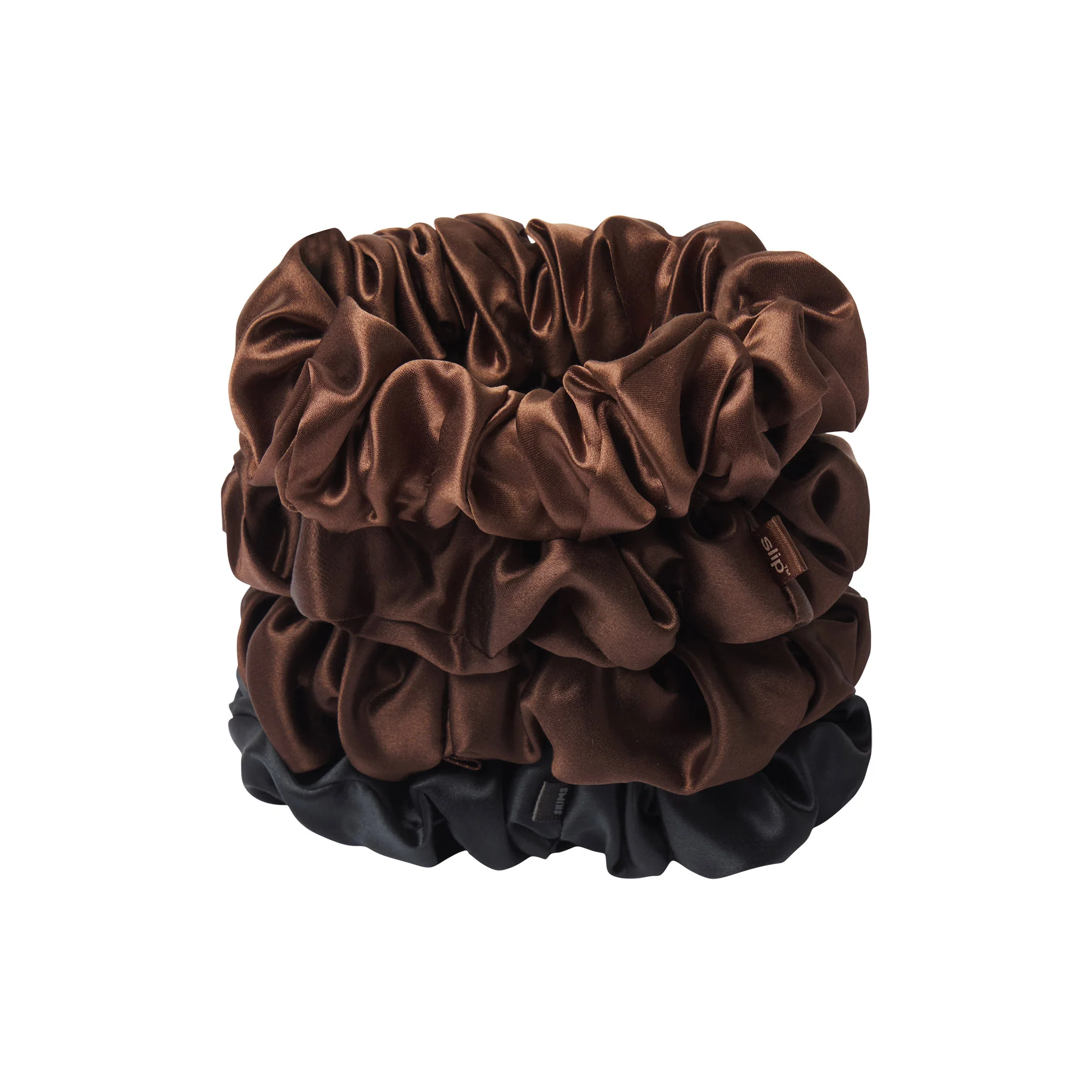 SLIP X SKIMS PURE SILK LARGE SCRUNCHIES 4-PACK | DEEP - Image 2