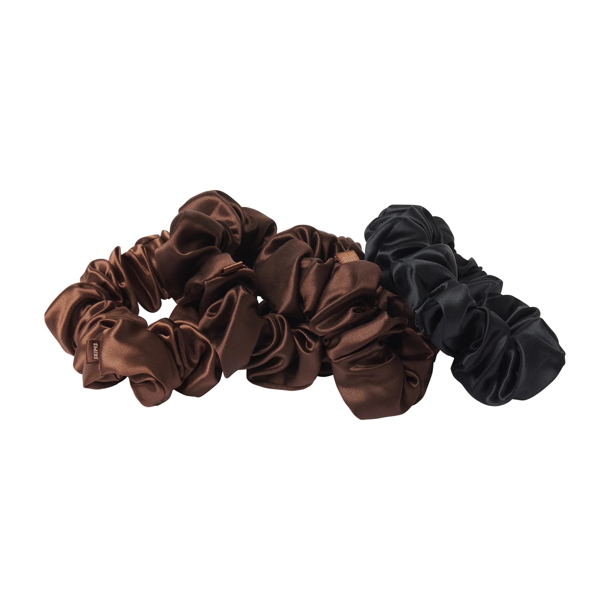 SLIP X SKIMS PURE SILK LARGE SCRUNCHIES 4-PACK | DEEP - Image 3