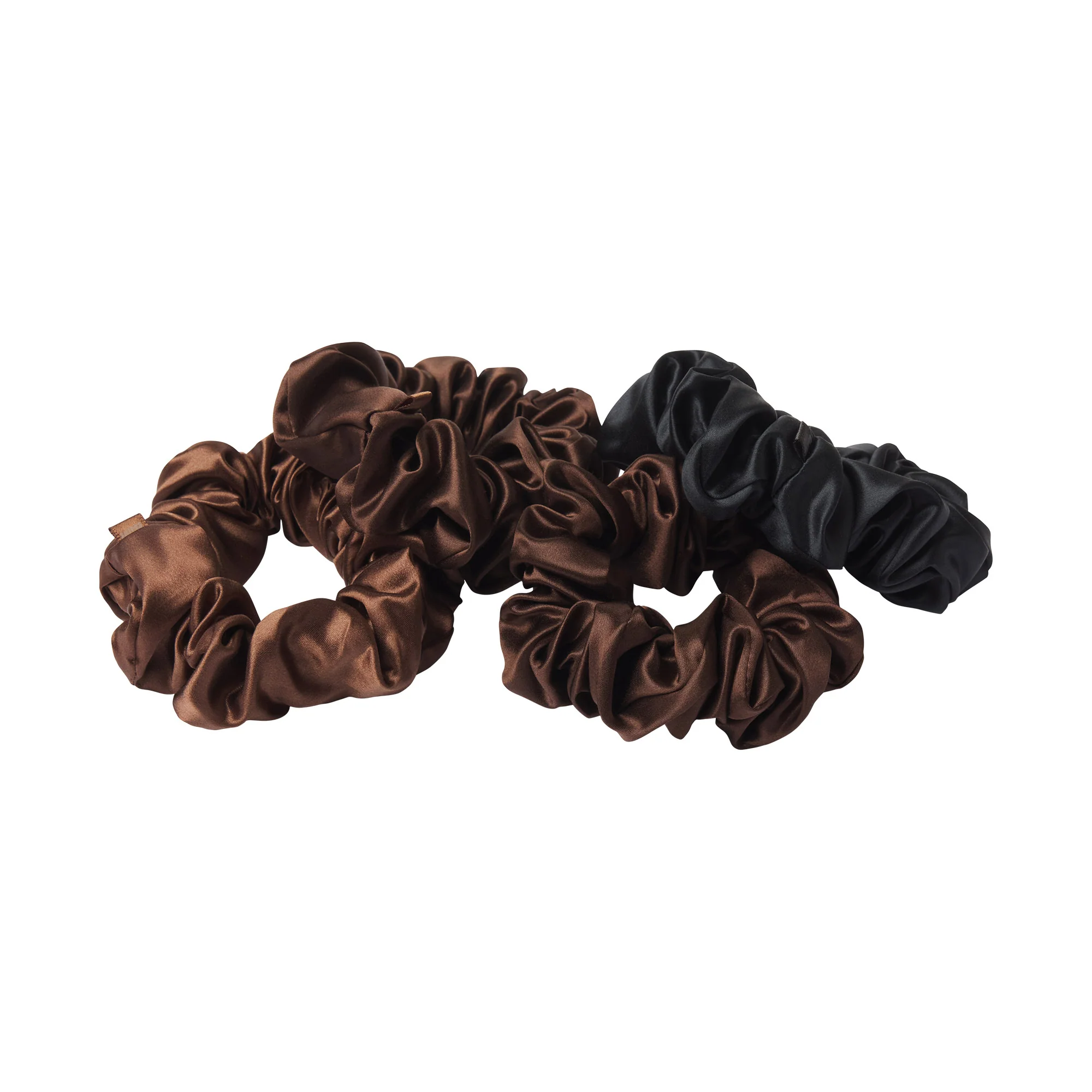 SLIP X SKIMS PURE SILK LARGE SCRUNCHIES 4-PACK | DEEP - Image 4