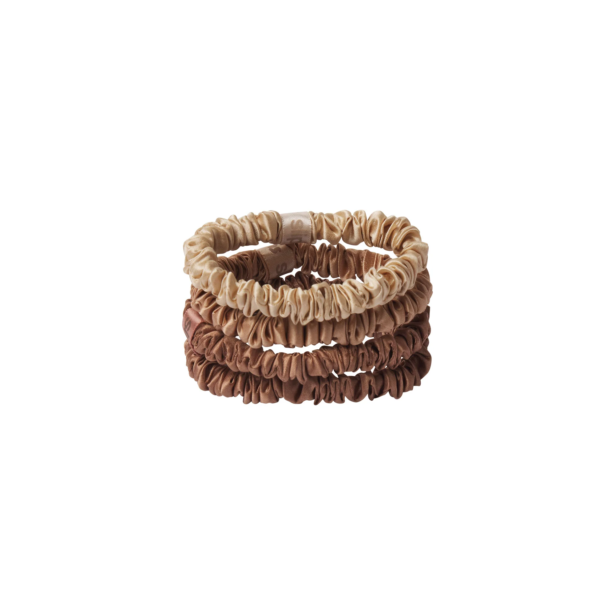 SLIP X SKIMS PURE SILK SKINNY SCRUNCHIES 4-PACK | FAIR - Image 2