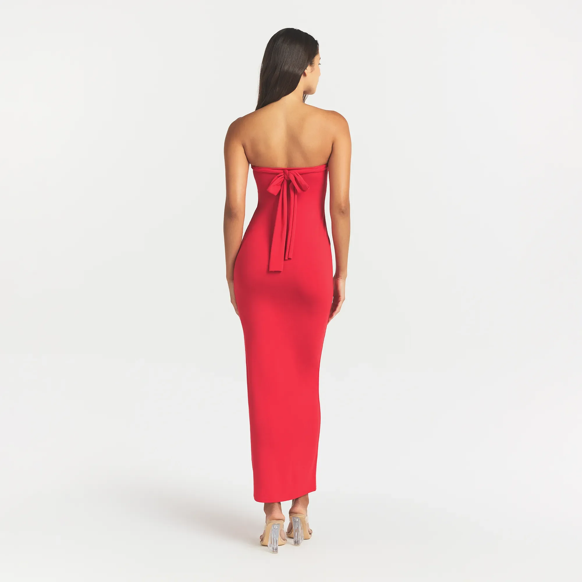 SMOOTH LAYERS CONVERTIBLE LONG DRESS | CARMINE - Image 4