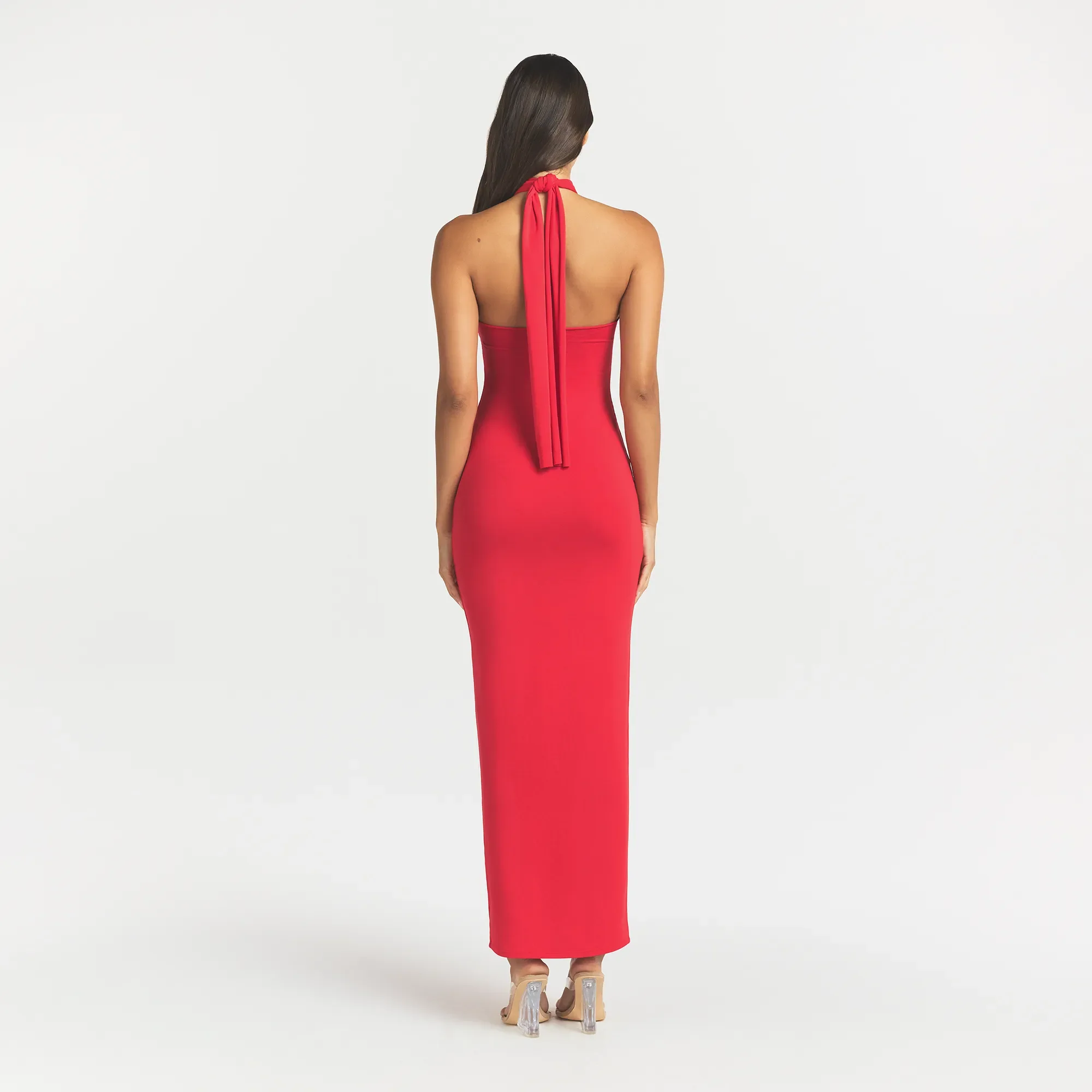 SMOOTH LAYERS CONVERTIBLE LONG DRESS | CARMINE - Image 5