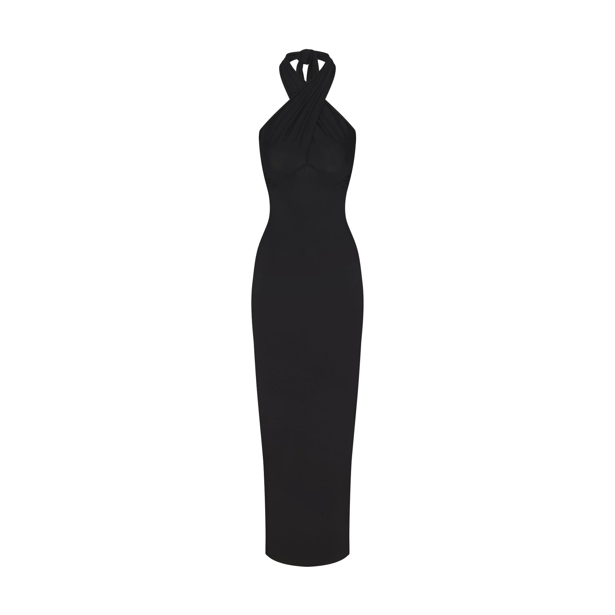 SMOOTH LAYERS CONVERTIBLE LONG DRESS | OBSIDIAN