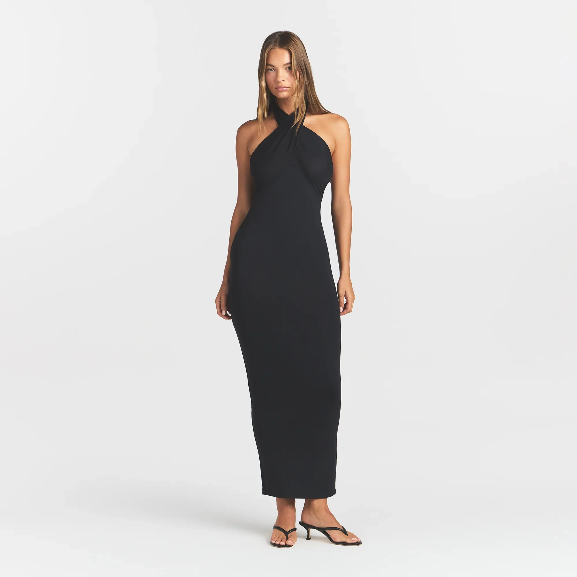 SMOOTH LAYERS CONVERTIBLE LONG DRESS | OBSIDIAN - Image 2