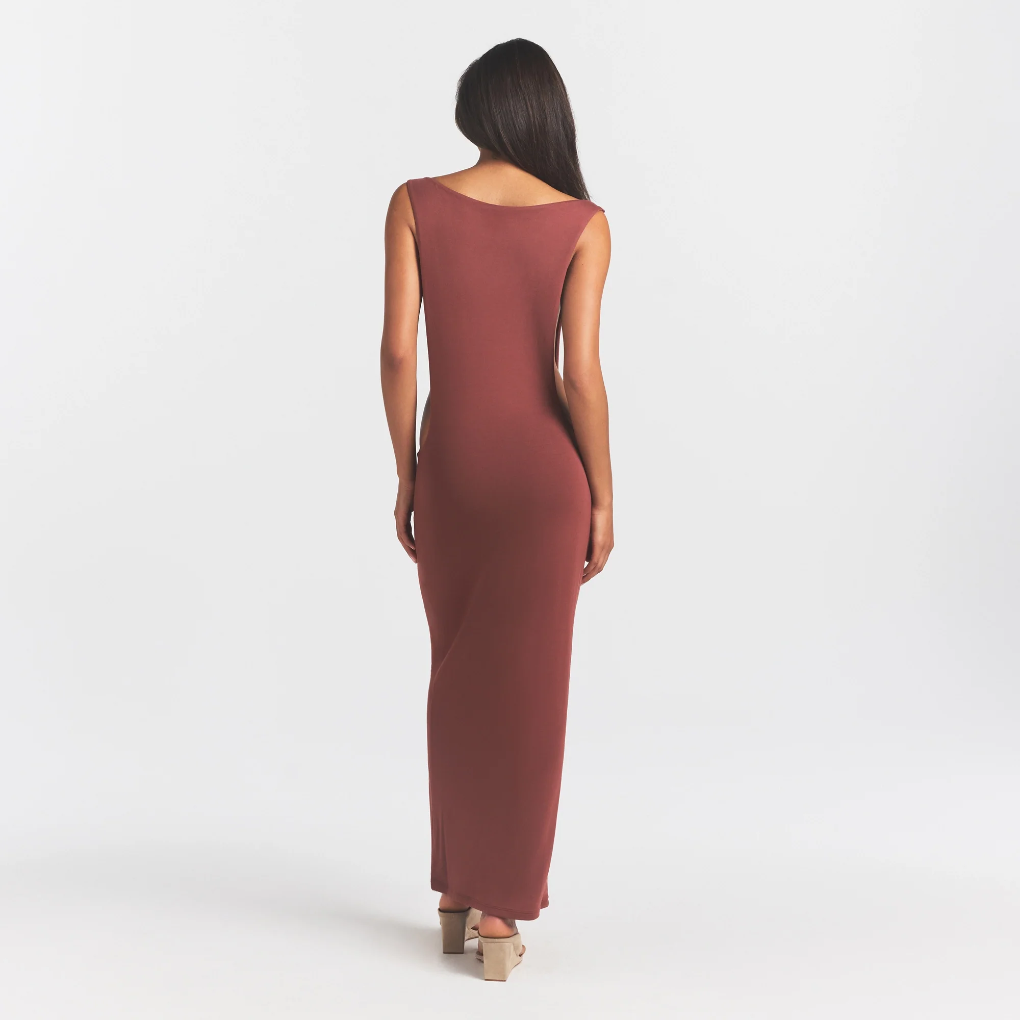 SMOOTH LAYERS CUT OUT LONG DRESS | HENNA - Image 5