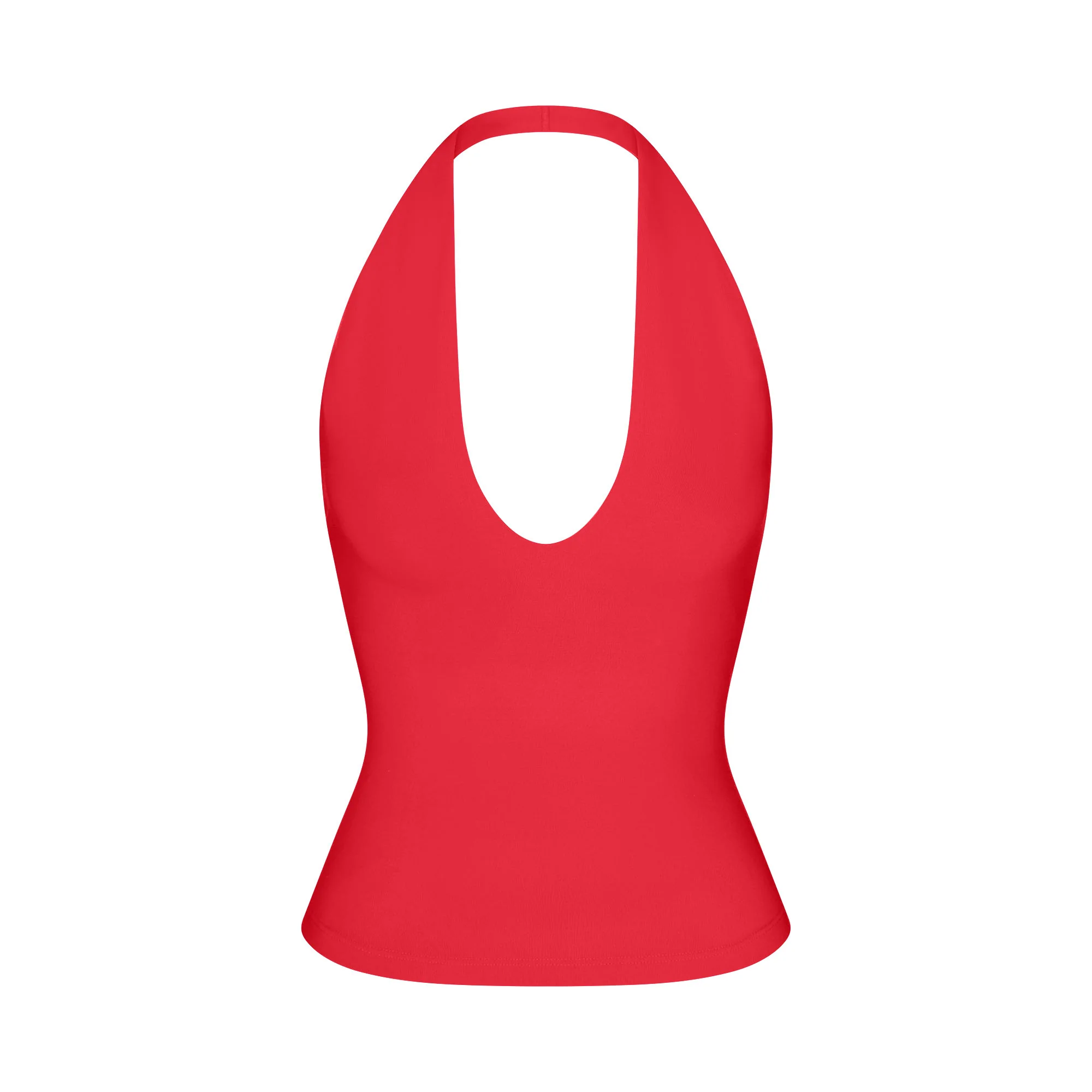 SMOOTH LAYERS HALTER TOP | CARMINE