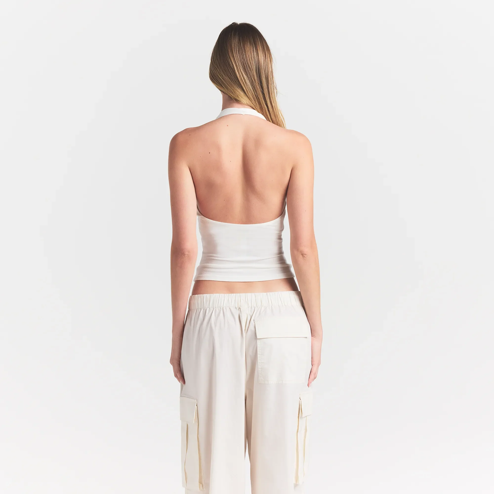 SMOOTH LAYERS HALTER TOP | EGRET - Image 4