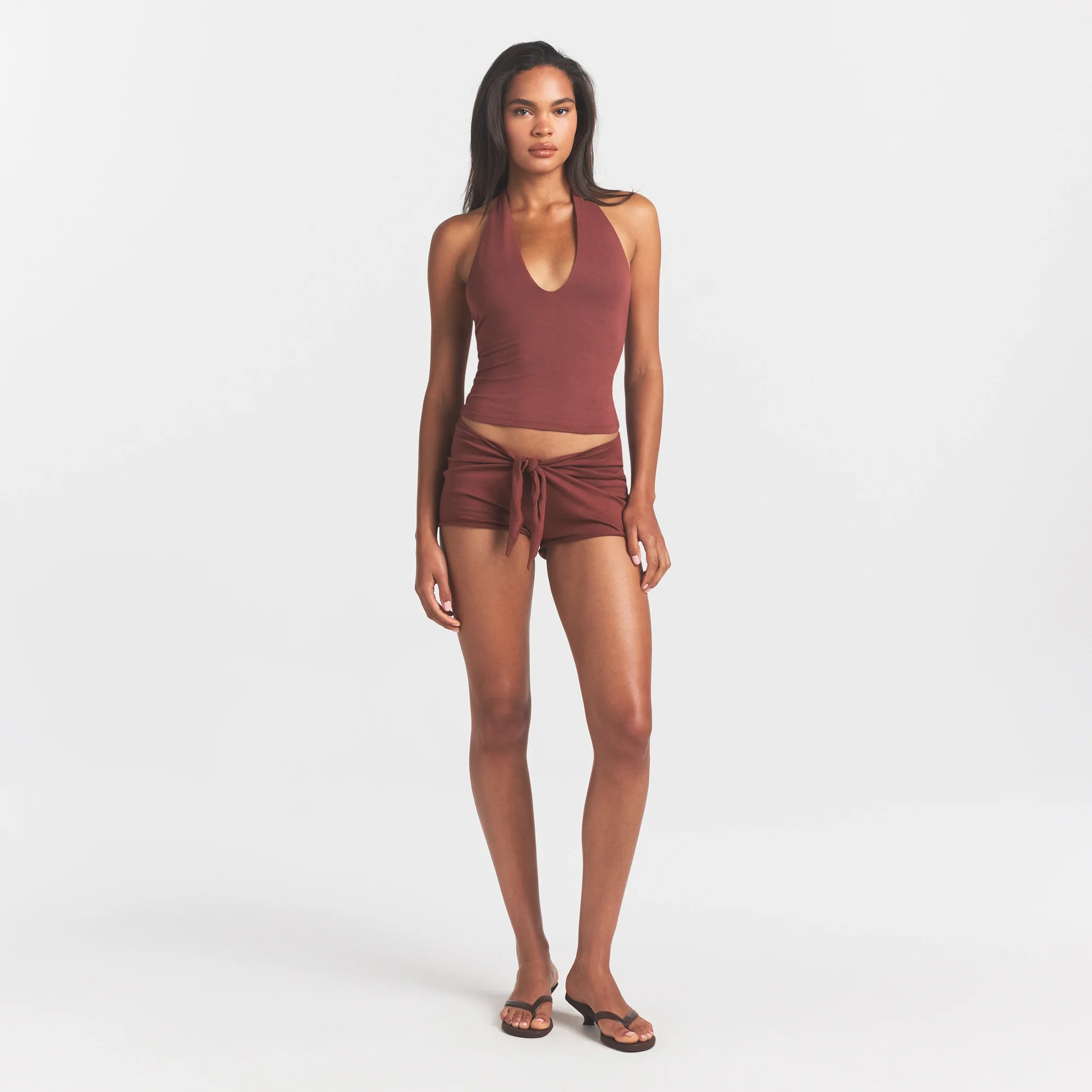 SMOOTH LAYERS HALTER TOP | HENNA - Image 2