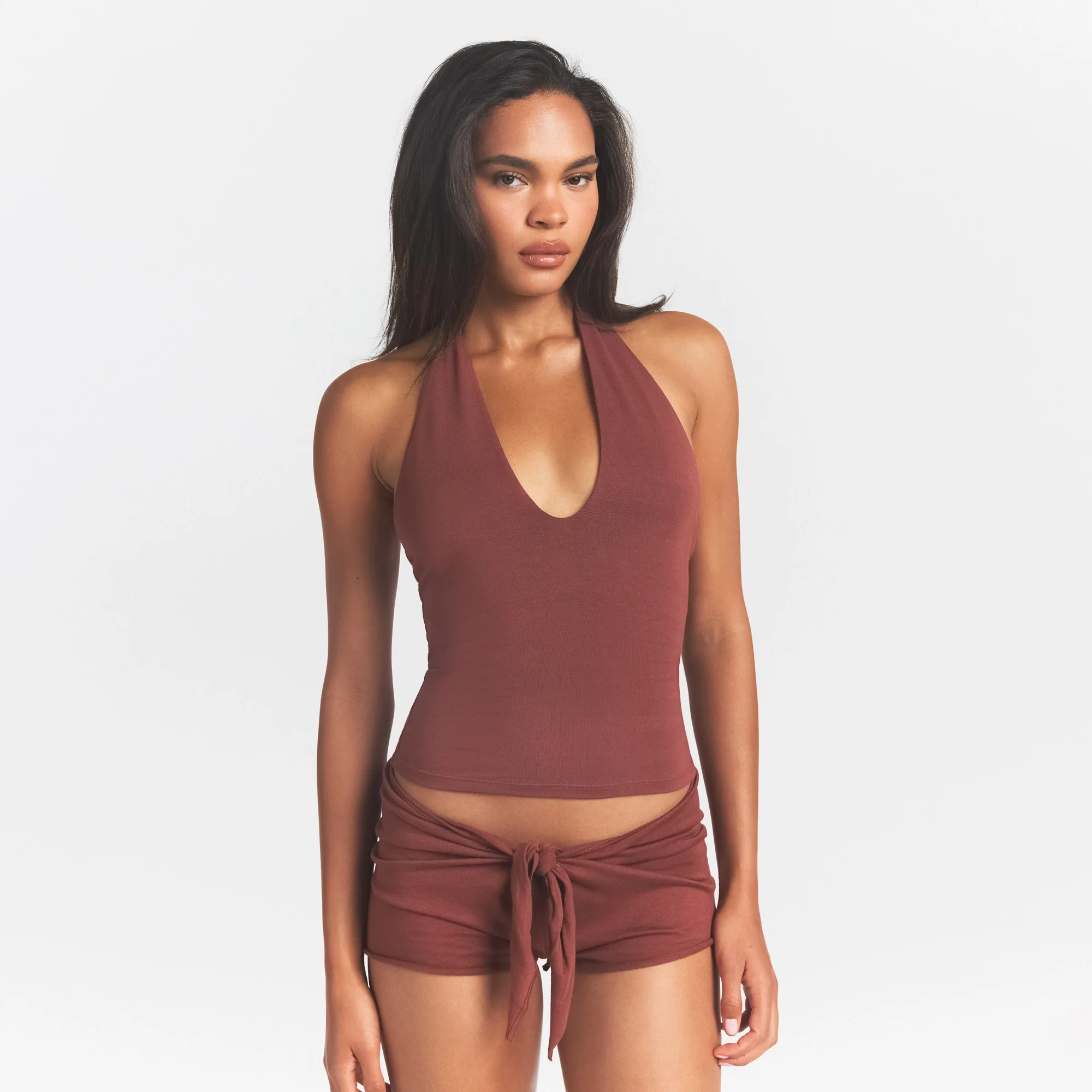 SMOOTH LAYERS HALTER TOP | HENNA - Image 3