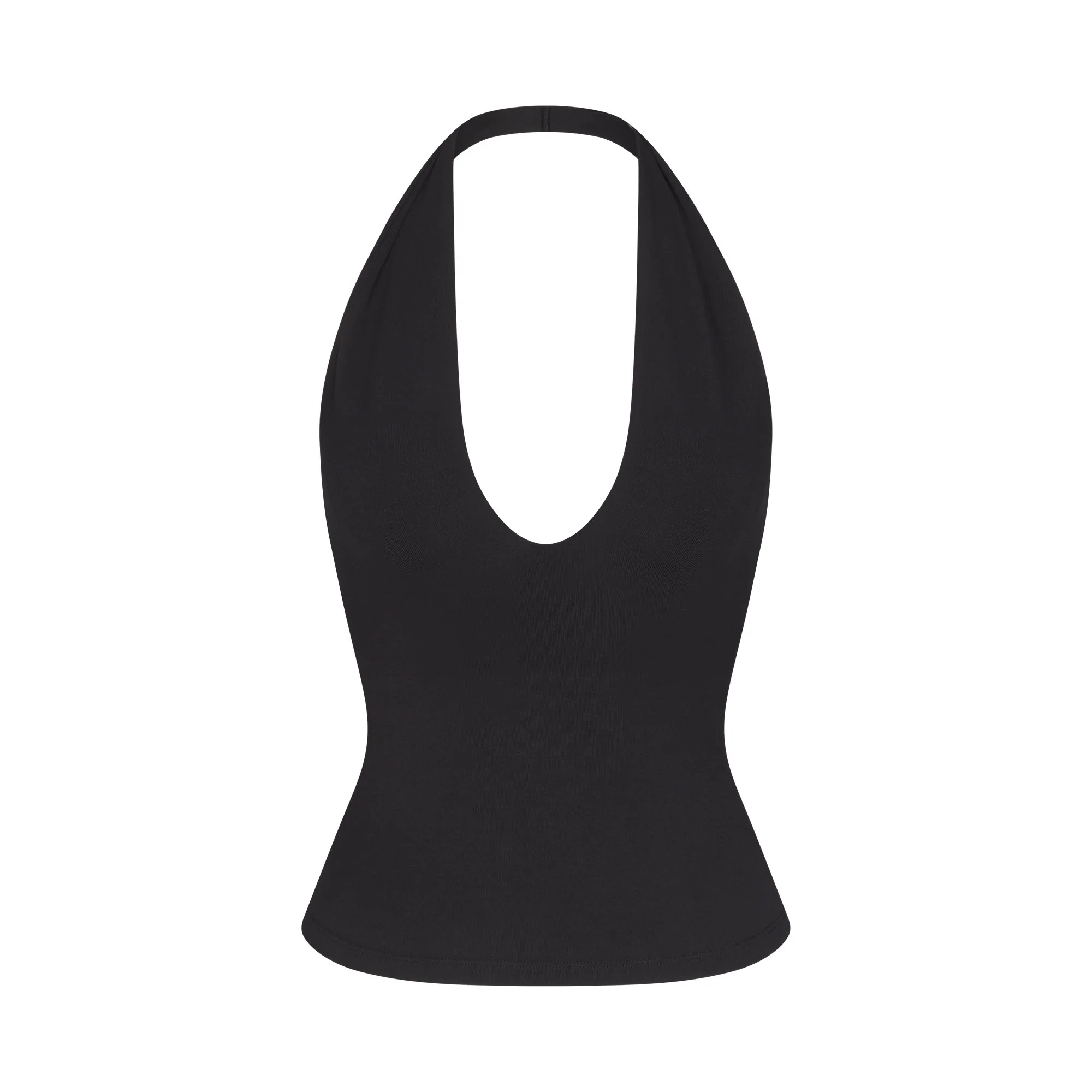 SMOOTH LAYERS HALTER TOP | OBSIDIAN