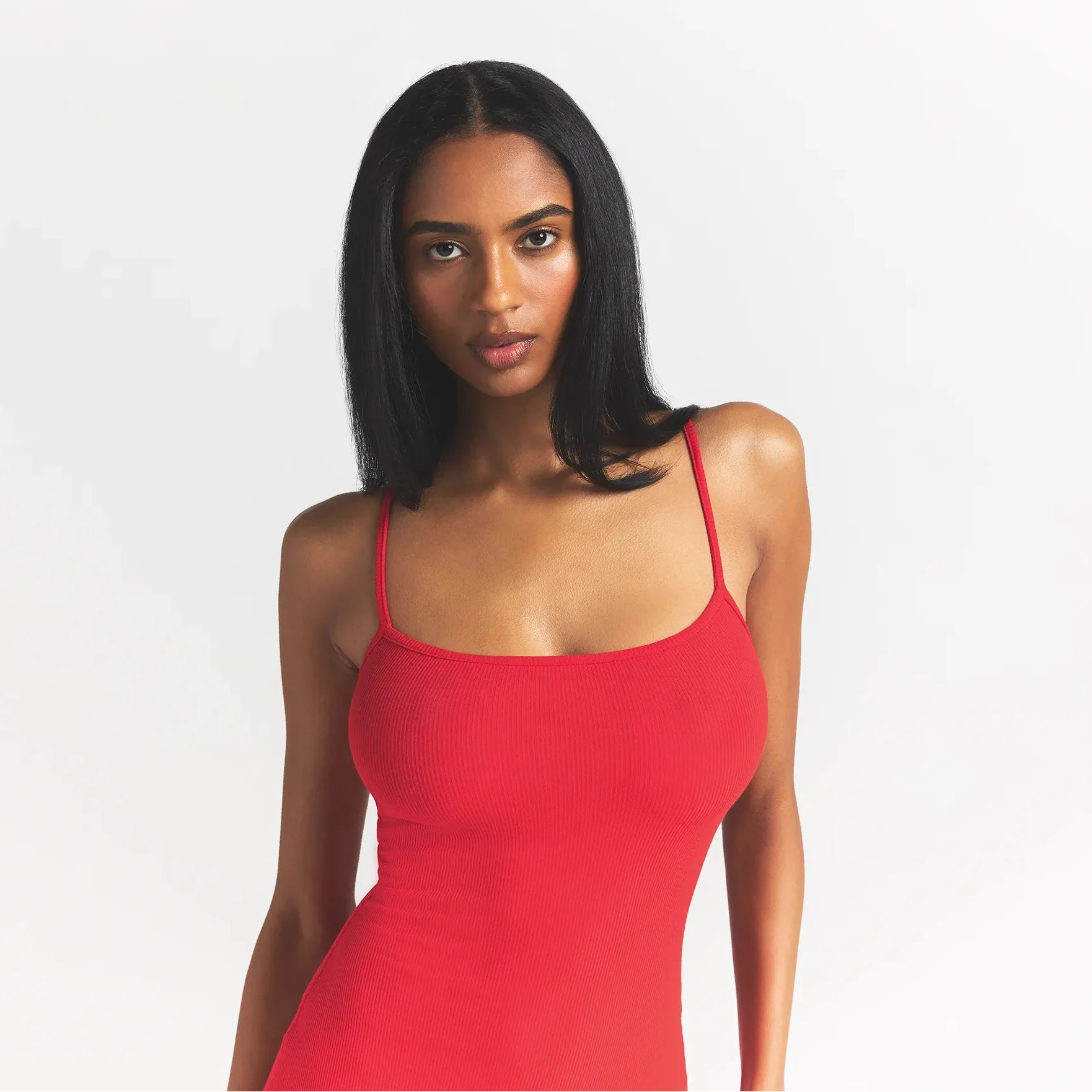 SOFT LOUNGE MIDI SLIP DRESS | CHERRY - Image 2