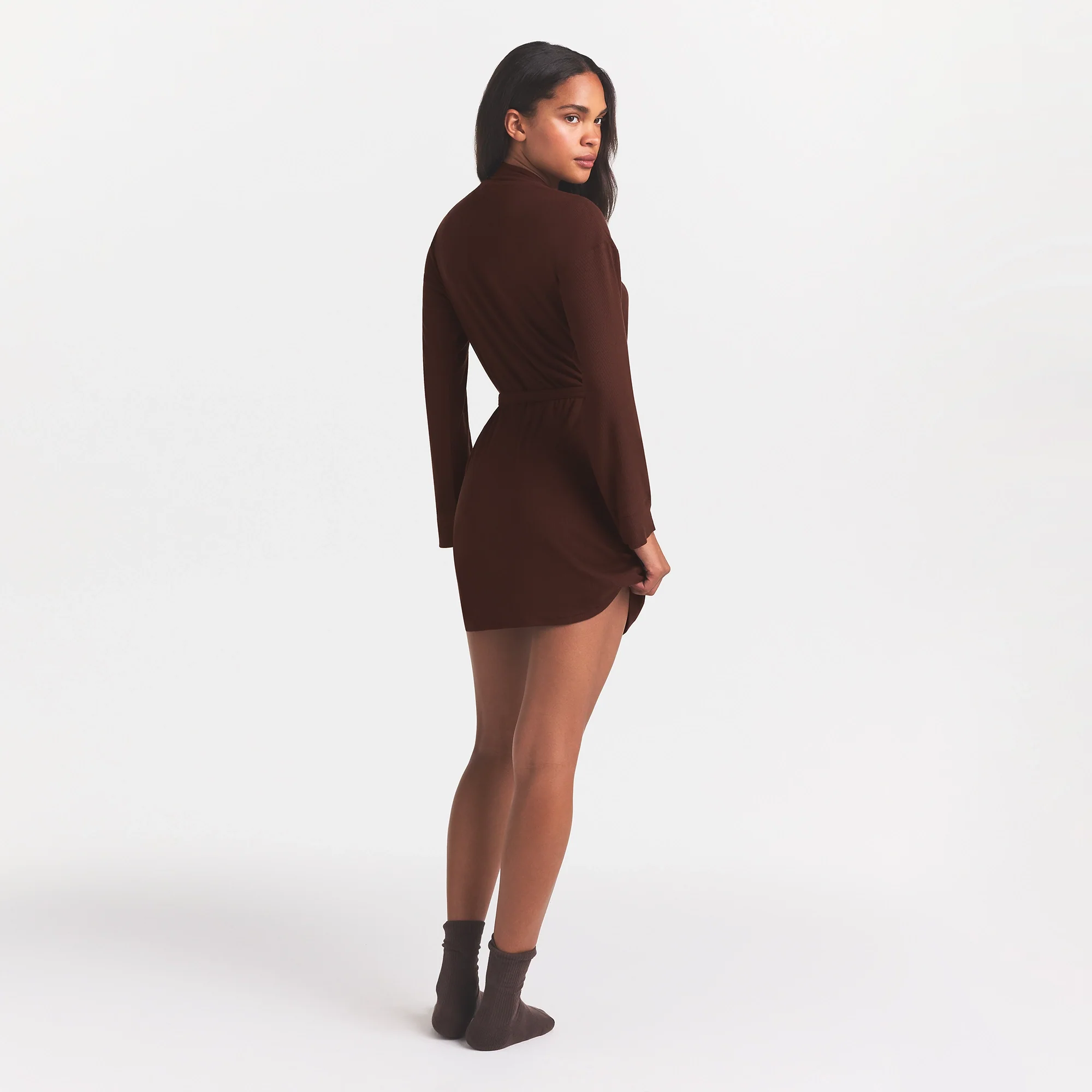 SOFT LOUNGE ROBE | COCOA - Image 4