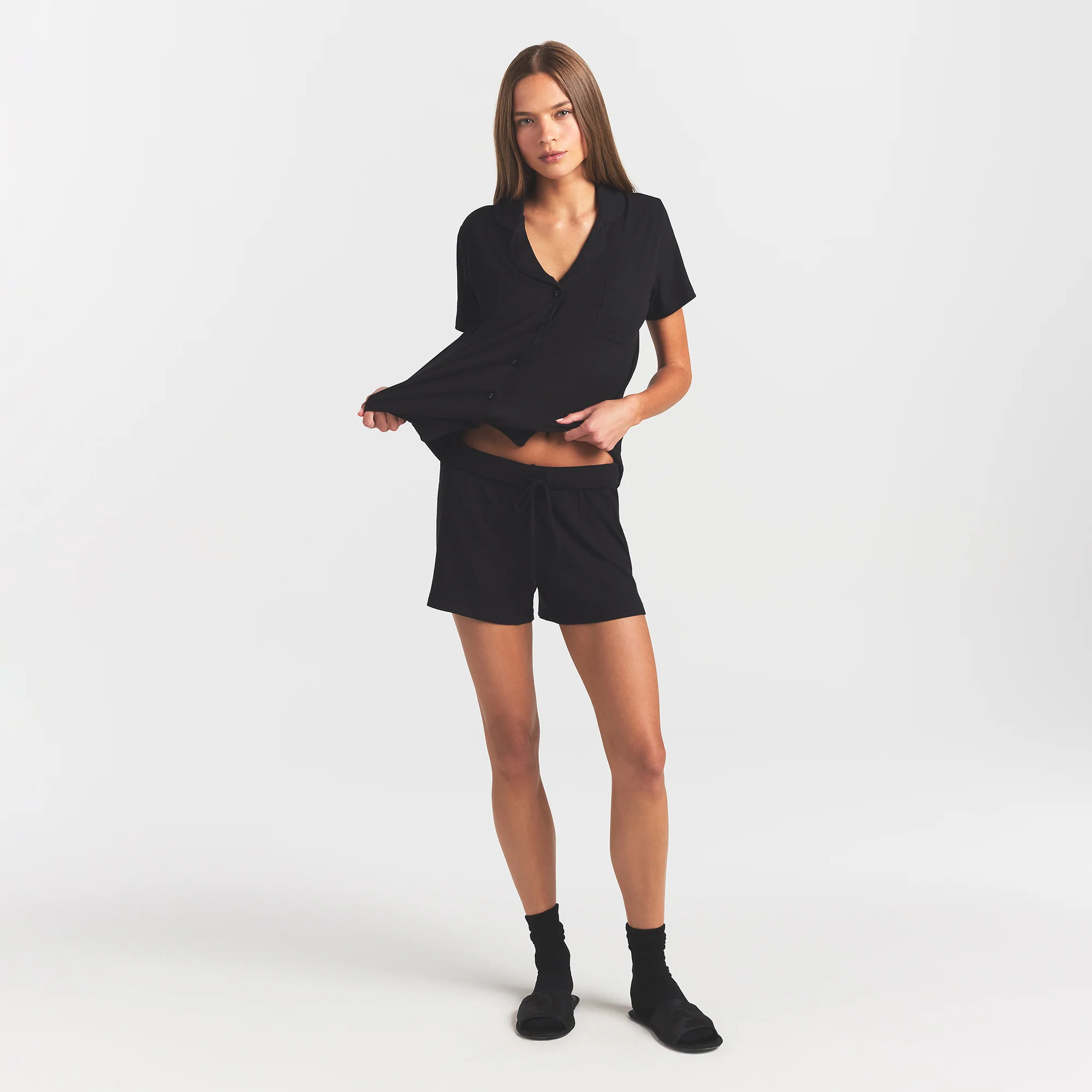 SOFT LOUNGE SHORT SLEEP SET | ONYX - Image 4