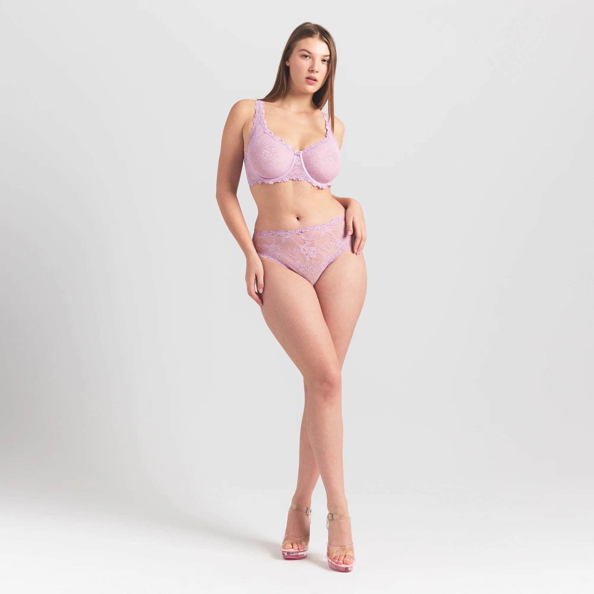 STRETCH LACE BRIEF | BABY PINK