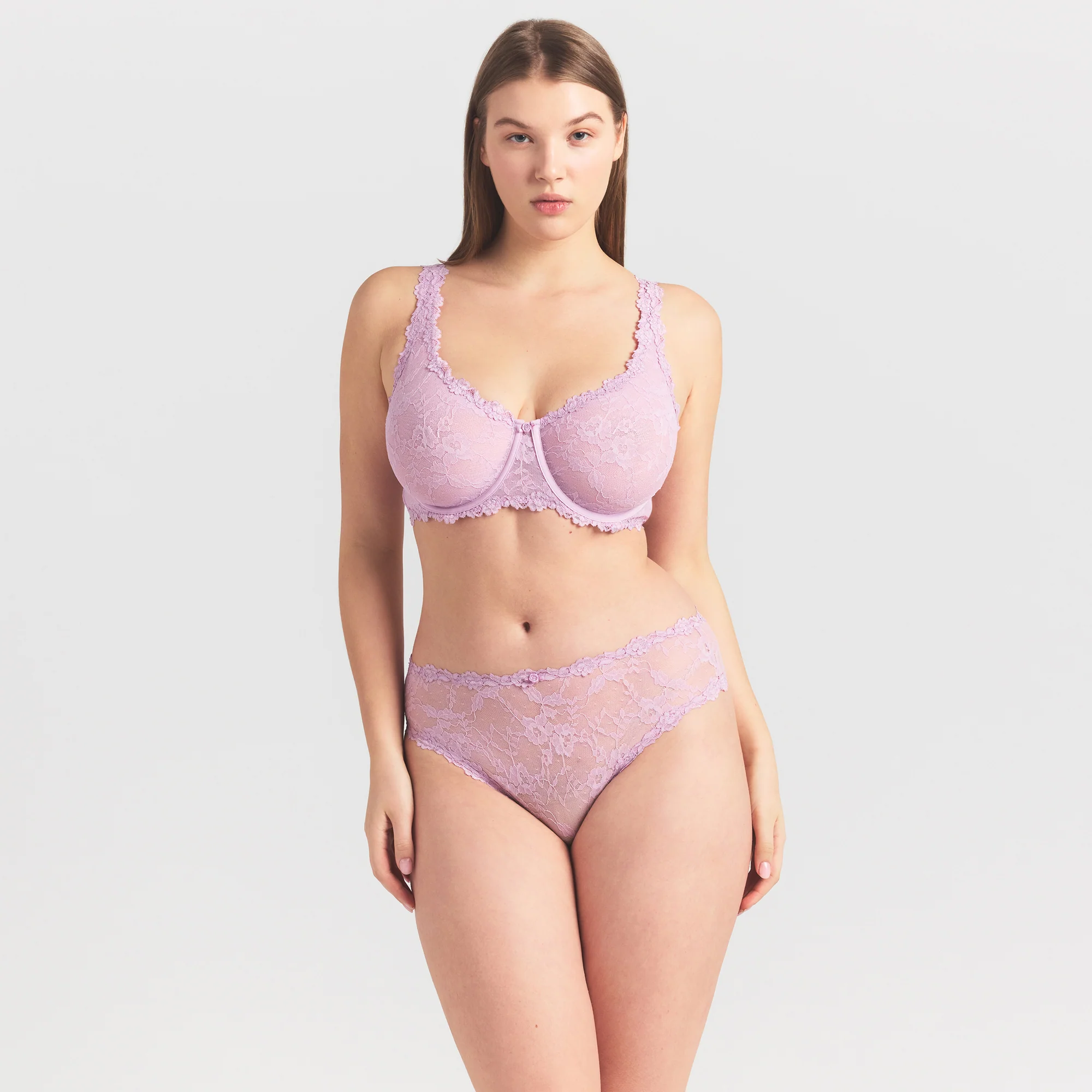STRETCH LACE BRIEF | BABY PINK - Image 2