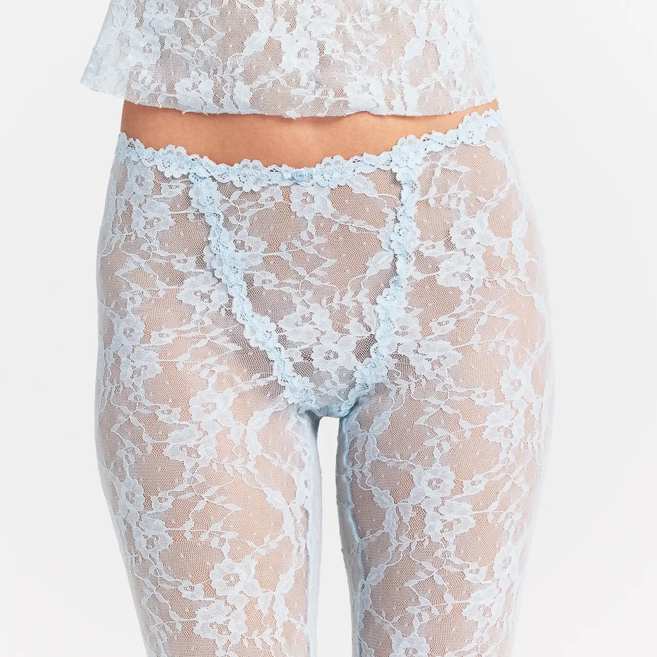 STRETCH LACE CAPRI | POWDER BLUE - Image 3