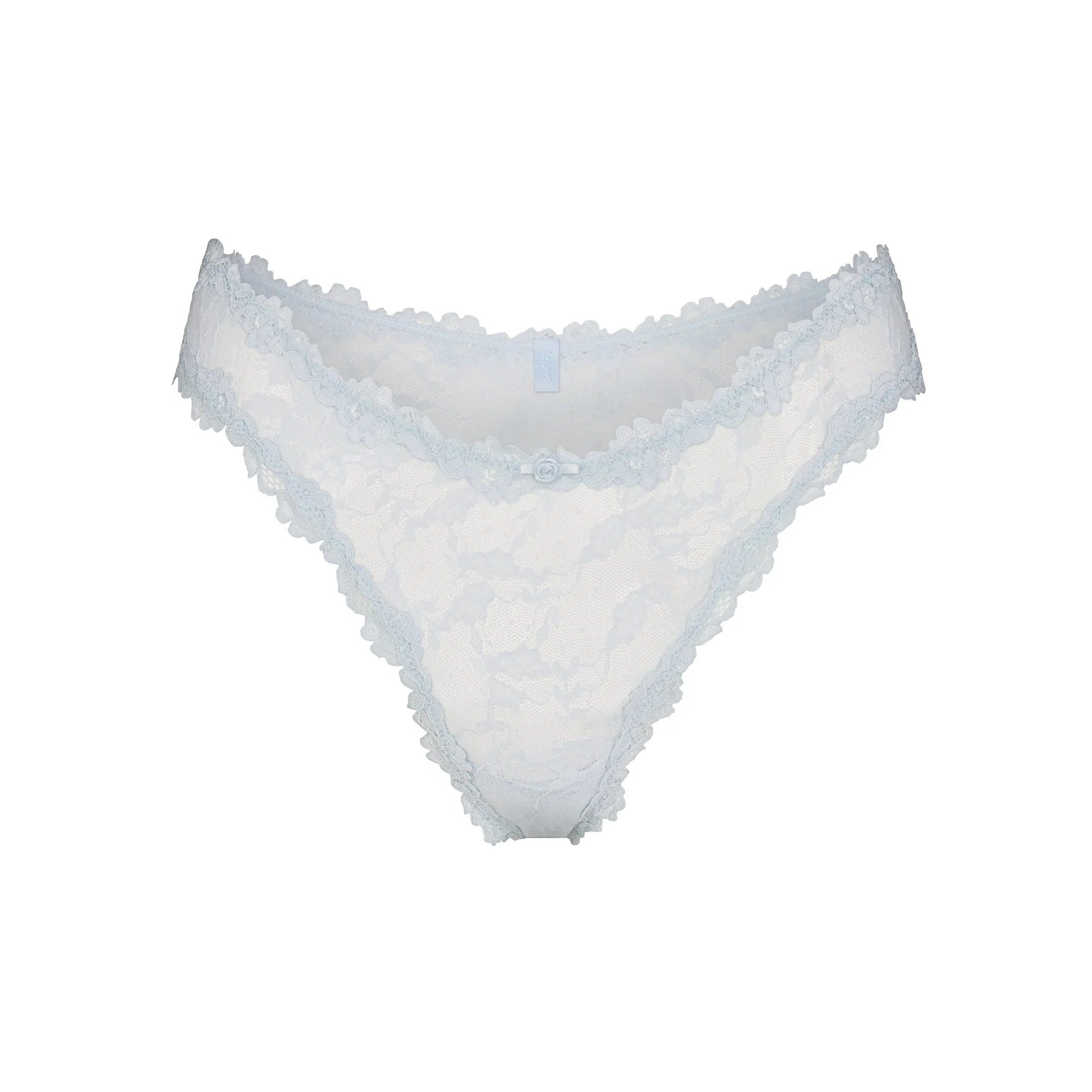 STRETCH LACE DIPPED THONG | POWDER BLUE