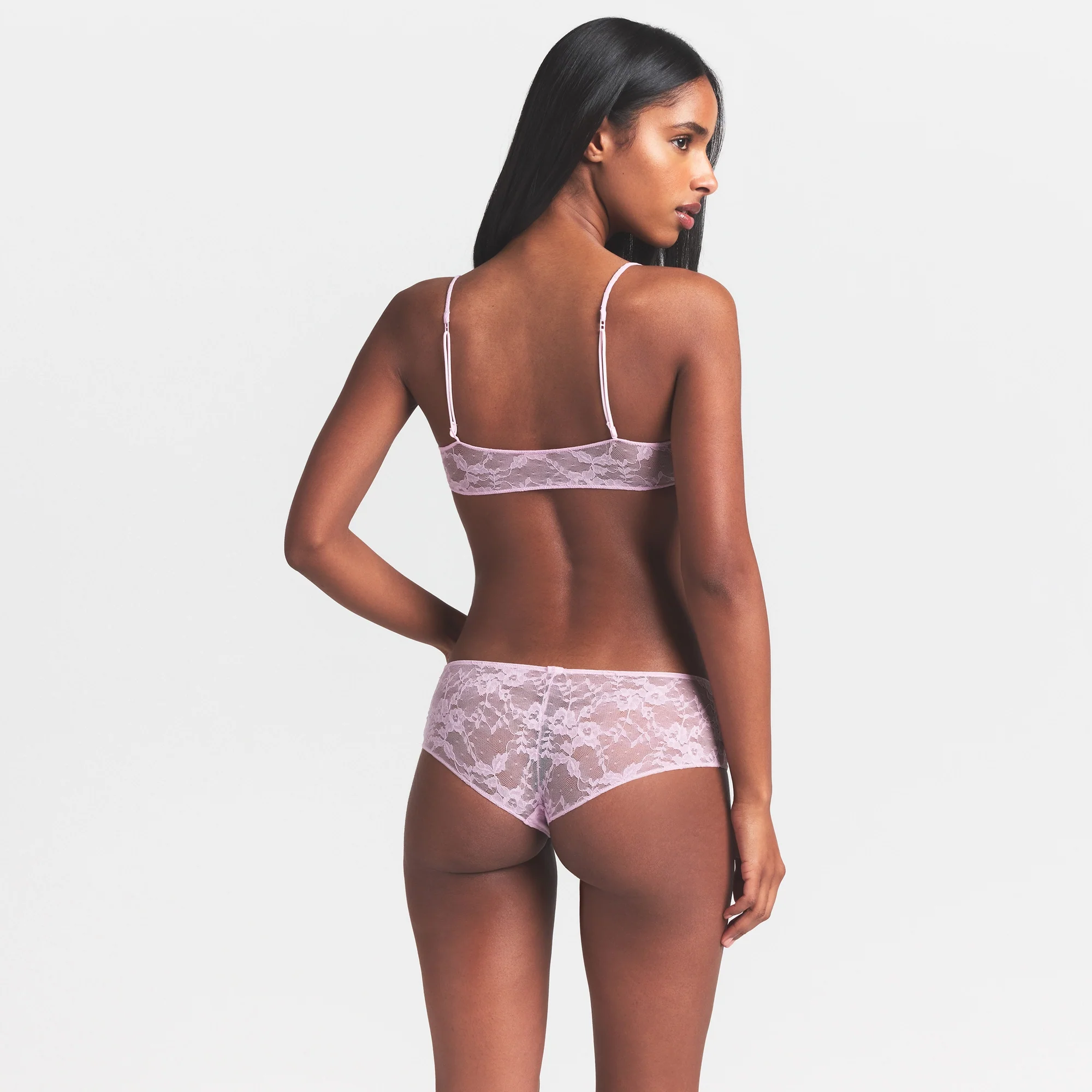STRETCH LACE SKIMPY SCOOP BRALETTE | BABY PINK - Image 5