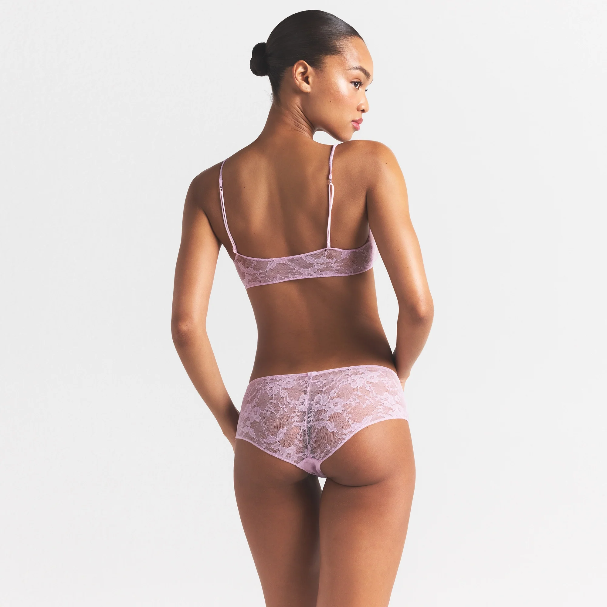 STRETCH LACE SKIMPY SCOOP BRALETTE | BABY PINK - Image 6