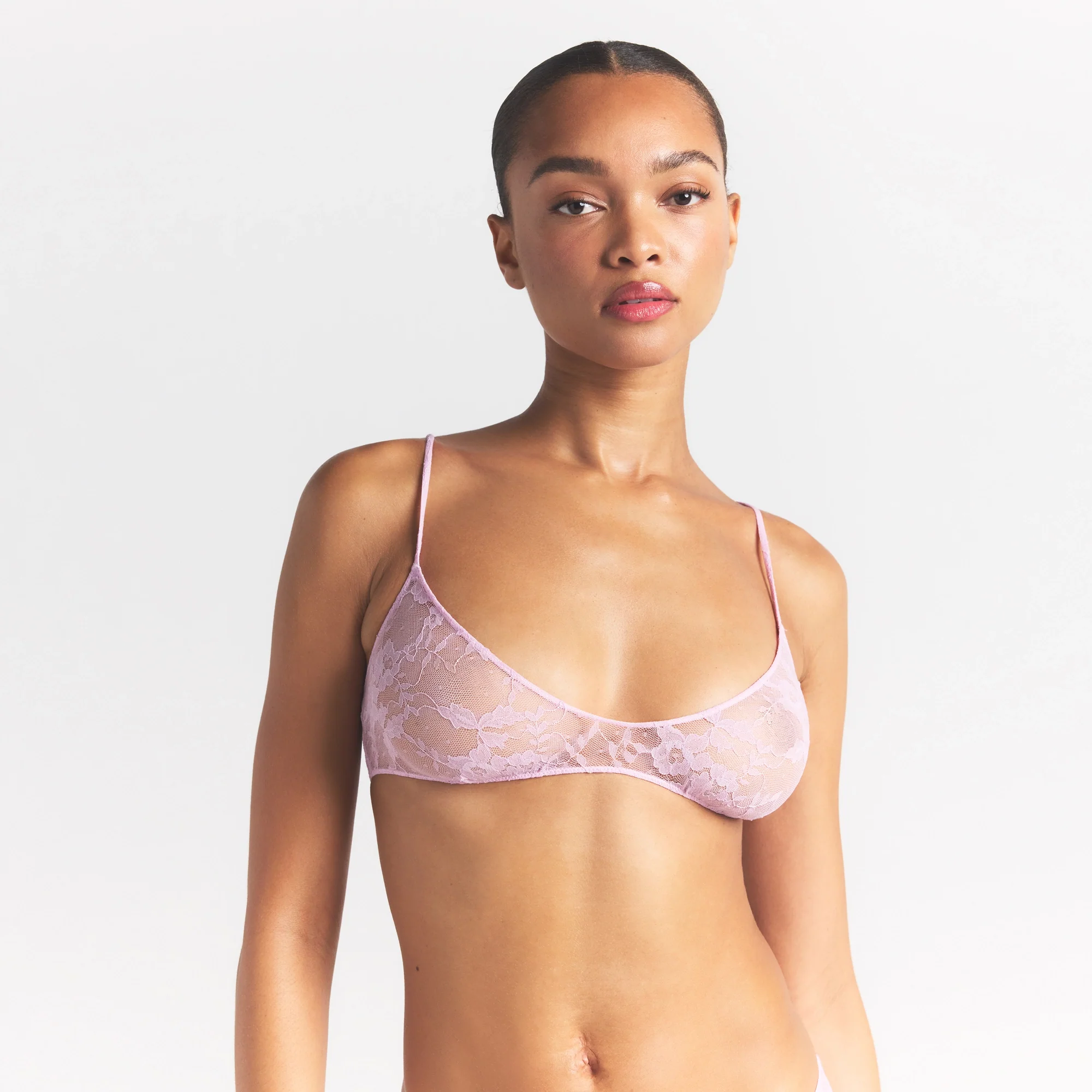 STRETCH LACE SKIMPY SCOOP BRALETTE | BABY PINK - Image 7