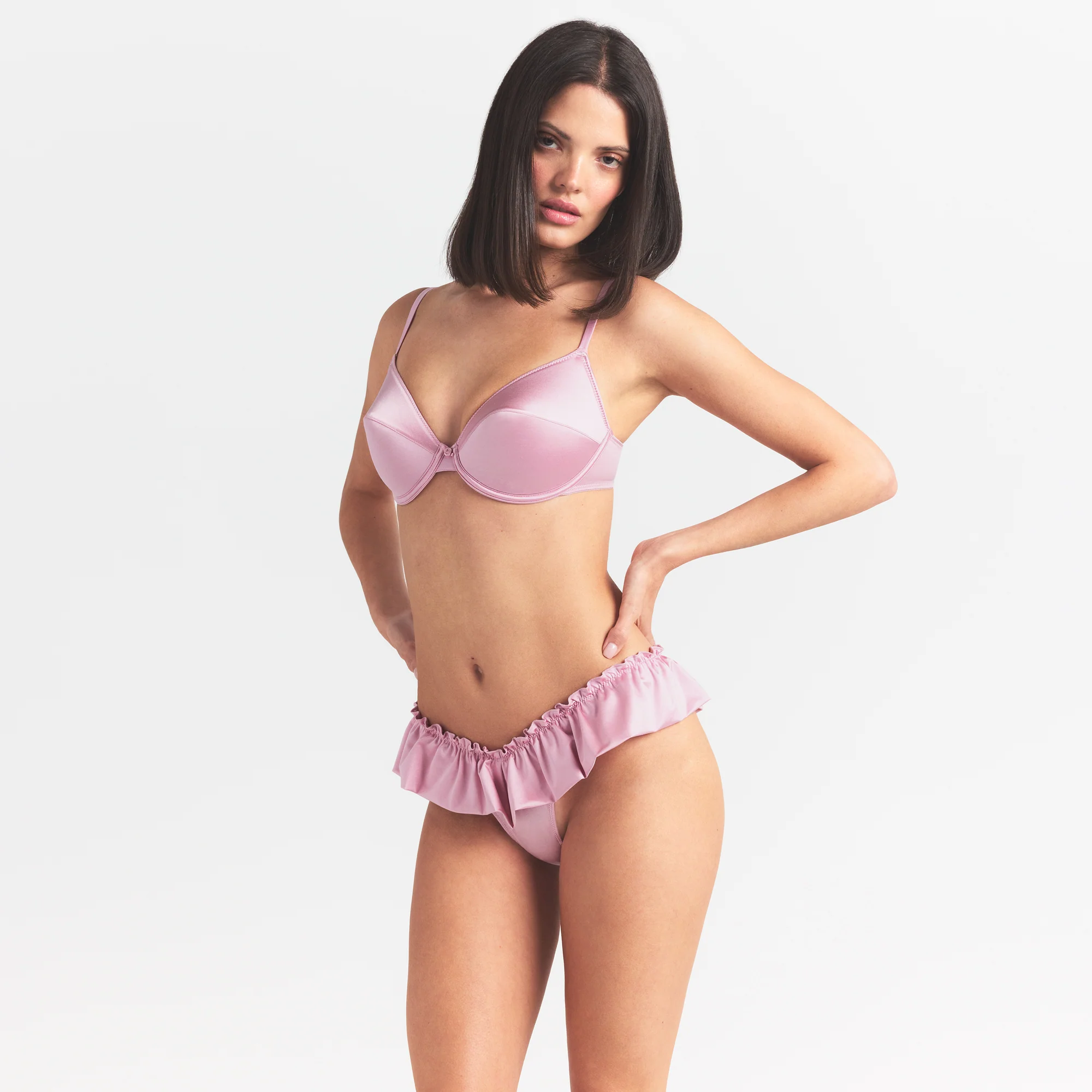 STRETCH SATIN VINTAGE DEMI BRA | HALITE - Image 3
