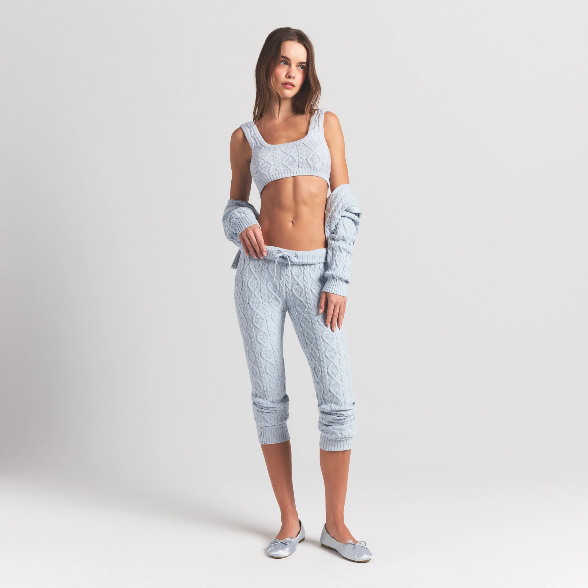 SWEATER KNITS CABLE KNIT LEGGING | ZEN BLUE - Image 5