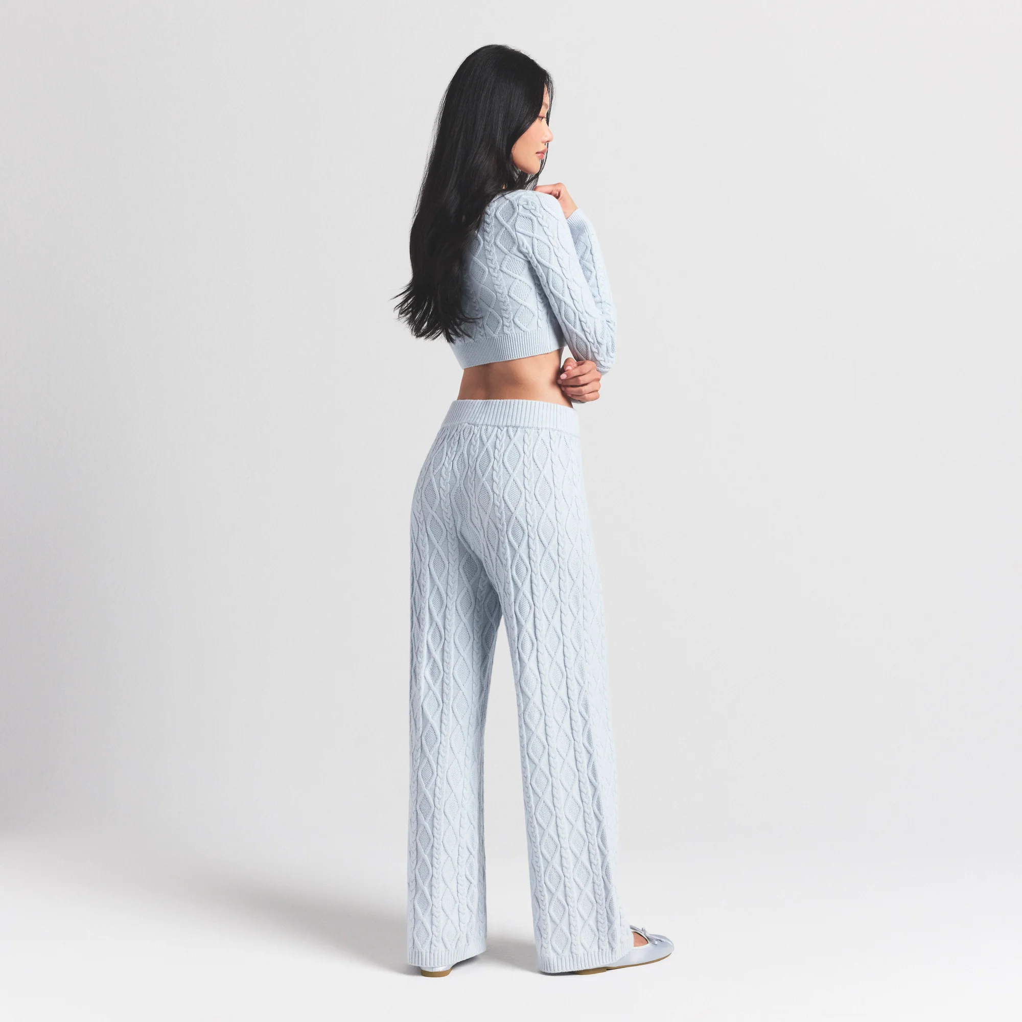 SWEATER KNITS CABLE KNIT STRAIGHT LEG PANT | ZEN BLUE - Image 3