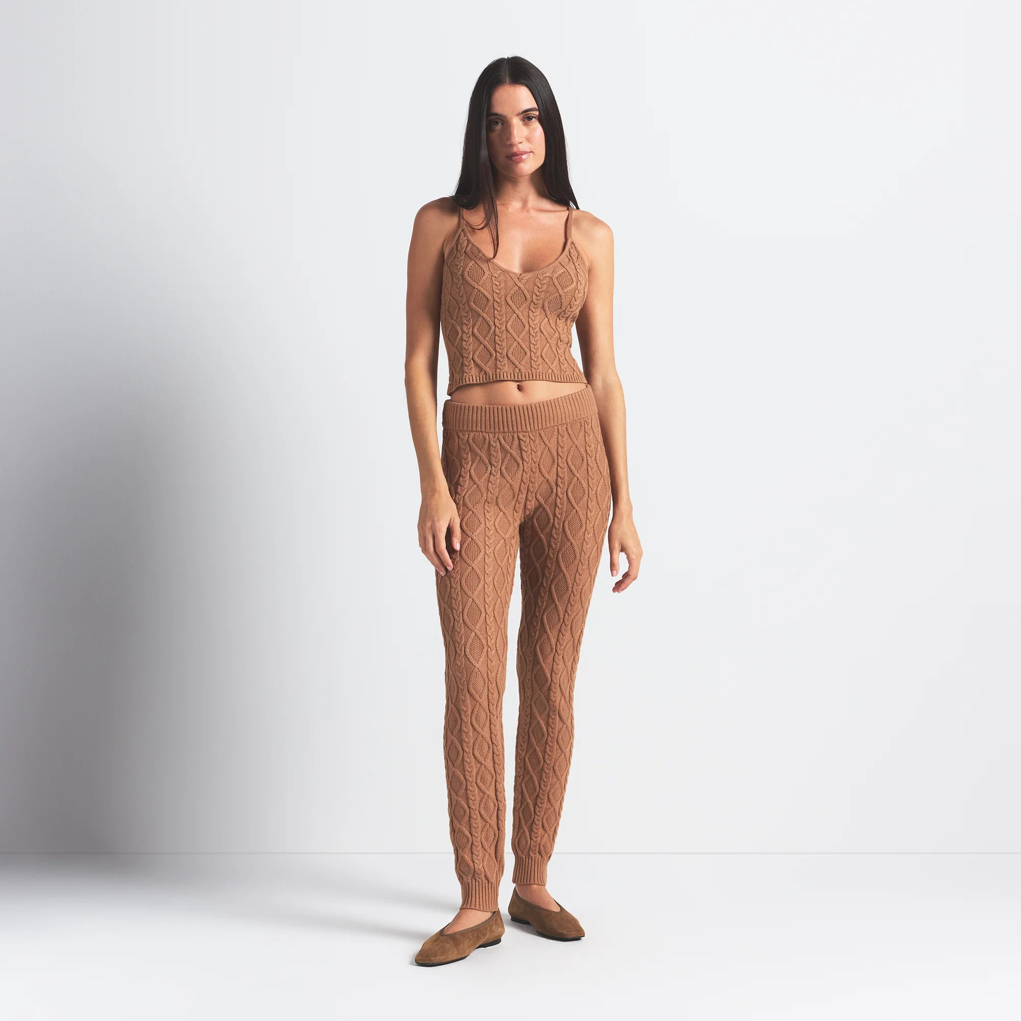 SWEATER KNITS CABLEKNIT LEGGING | DARK HONEY - Image 2