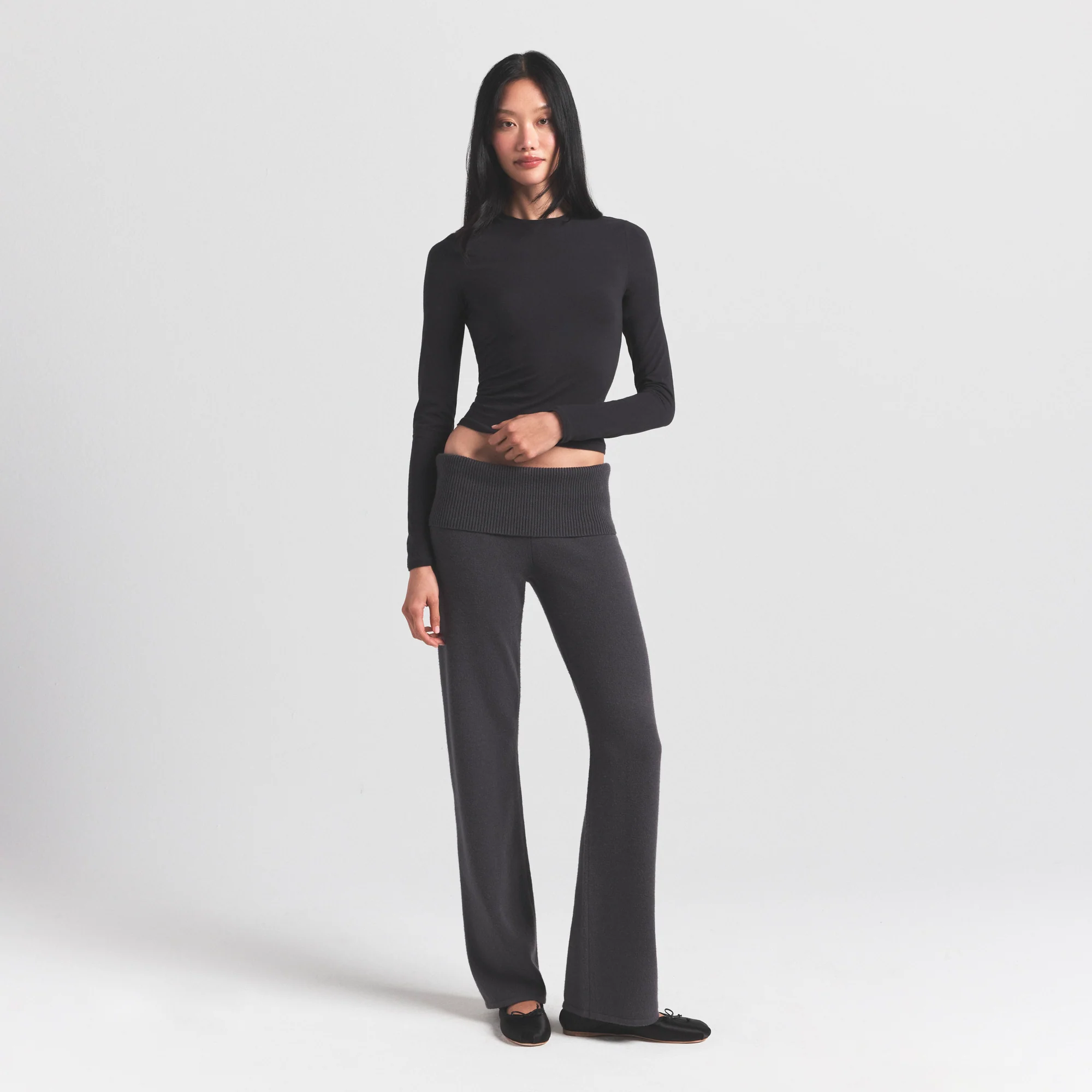 SWEATER KNITS FOLDOVER PANT | ASH - Image 2