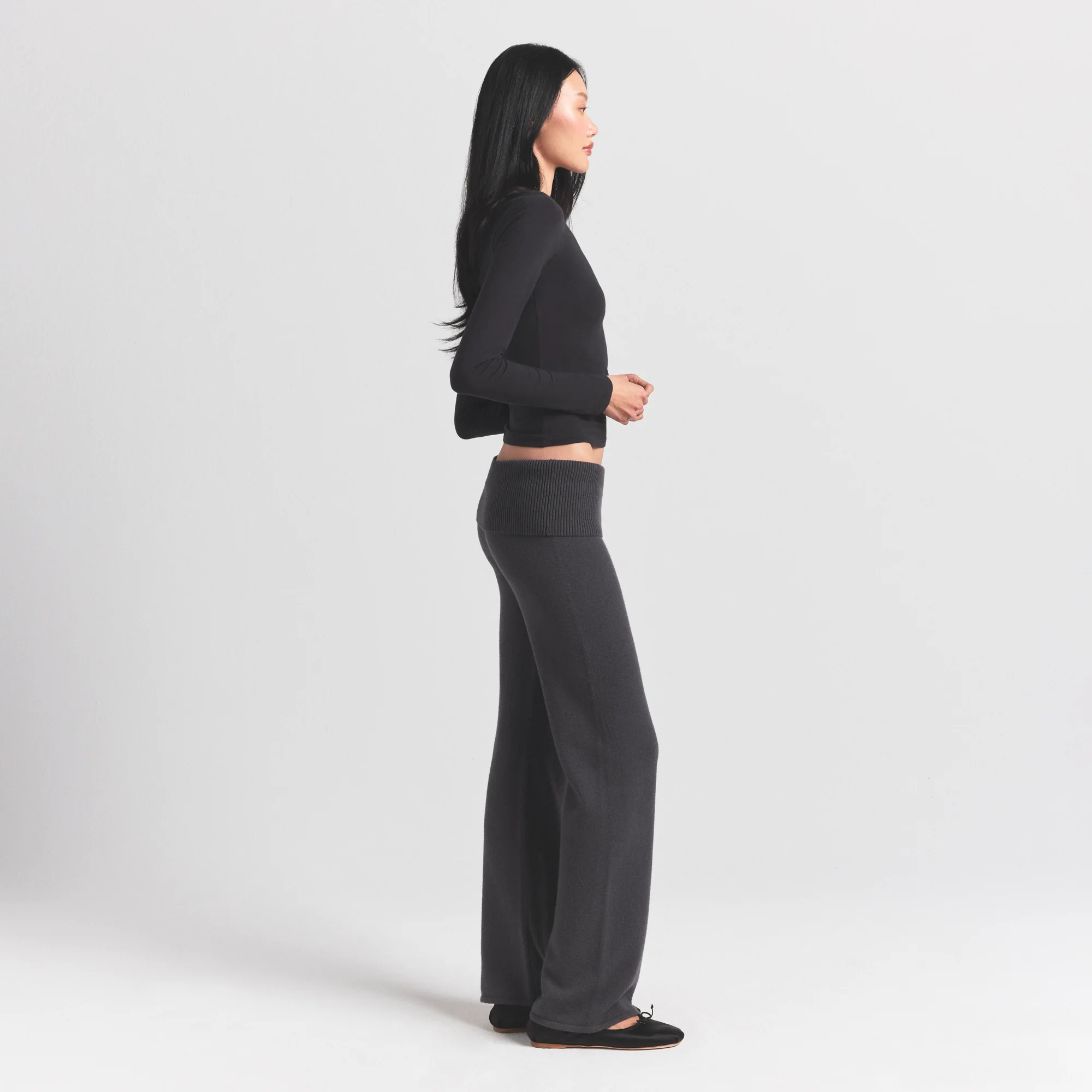 SWEATER KNITS FOLDOVER PANT | ASH - Image 3