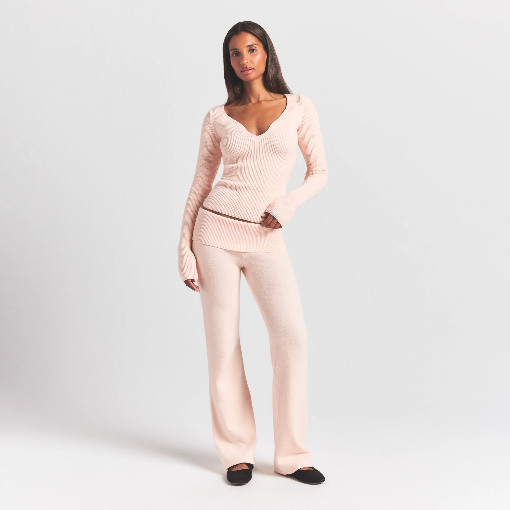 SWEATER KNITS RIBBED LONG SLEEVE TOP | PRIMROSE - Image 5