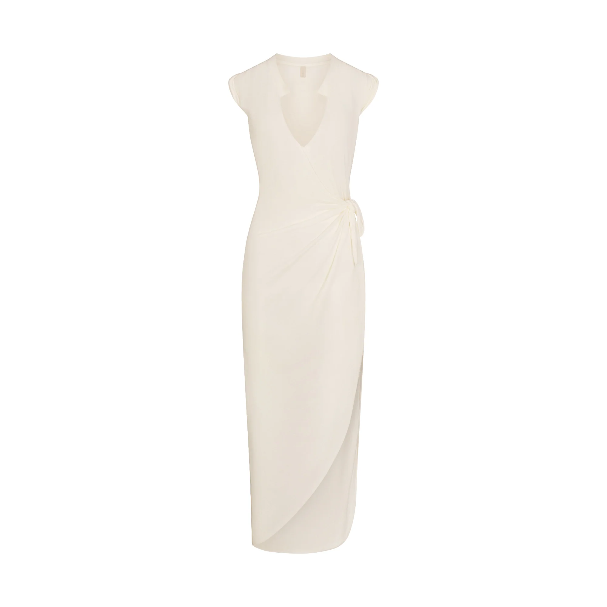 SWIM COVER-UPS COTTON TIE DRESS | EGRET