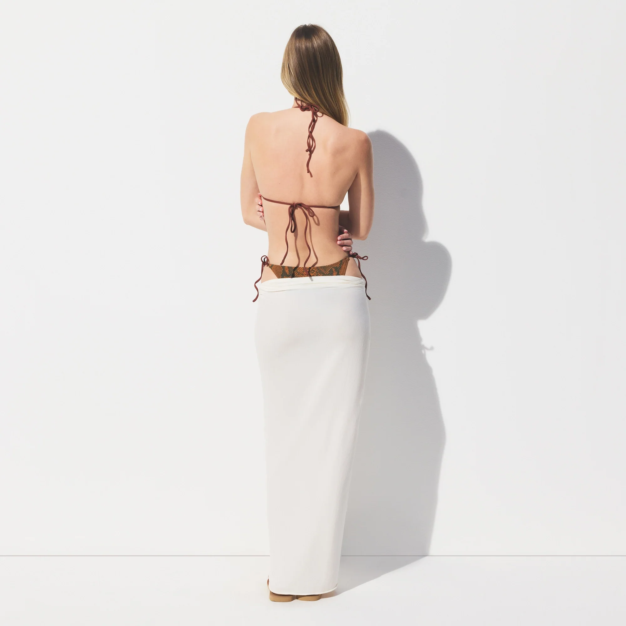 SWIM COVER-UPS COTTON TIE SARONG | EGRET - Image 4